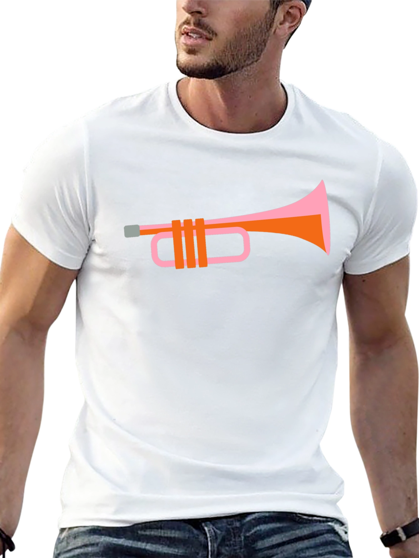 Retro Trumpet Graphic T-Shirt - Stylish Black Tee