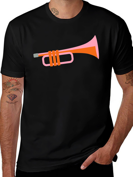Retro Trumpet Graphic T-Shirt - Stylish Black Tee