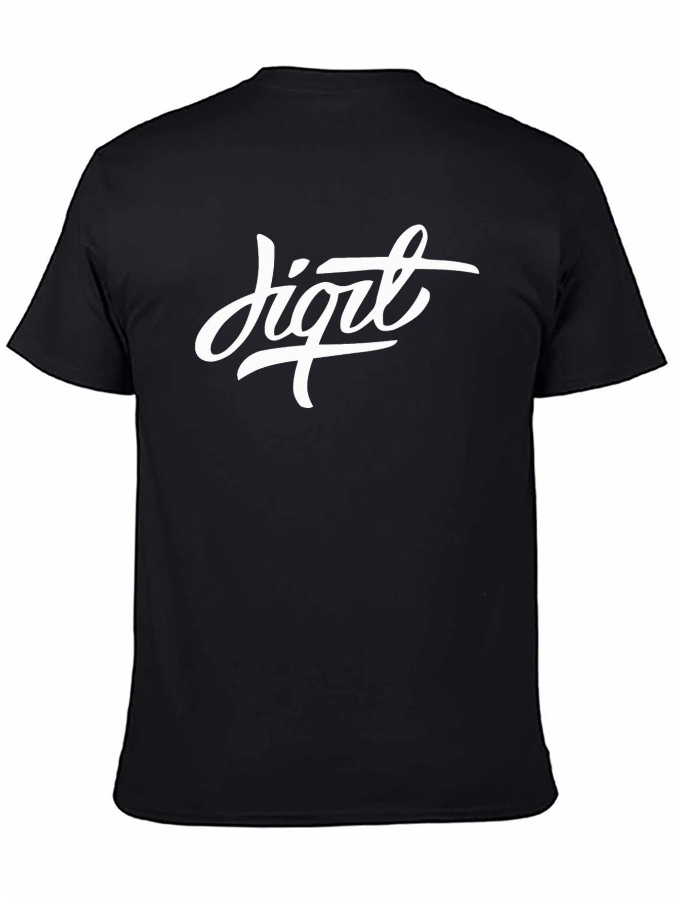 Digit Graphic Print Black T-Shirt