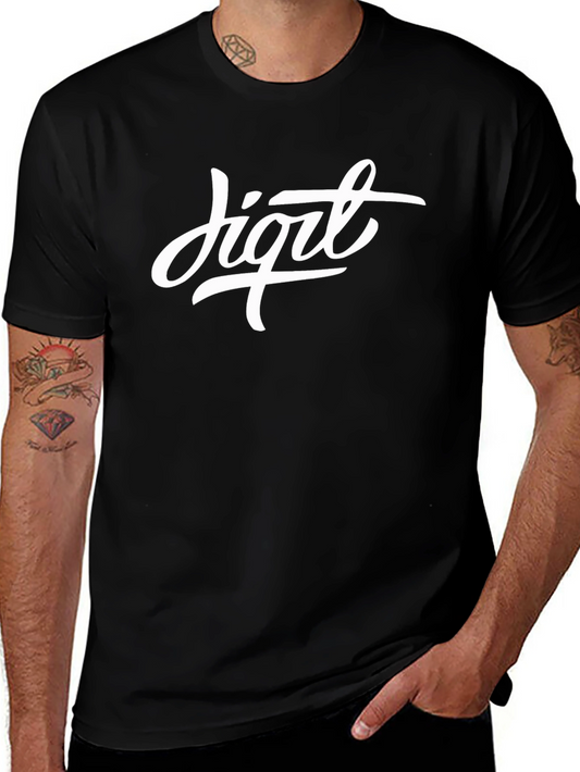Digit Graphic Print Black T-Shirt