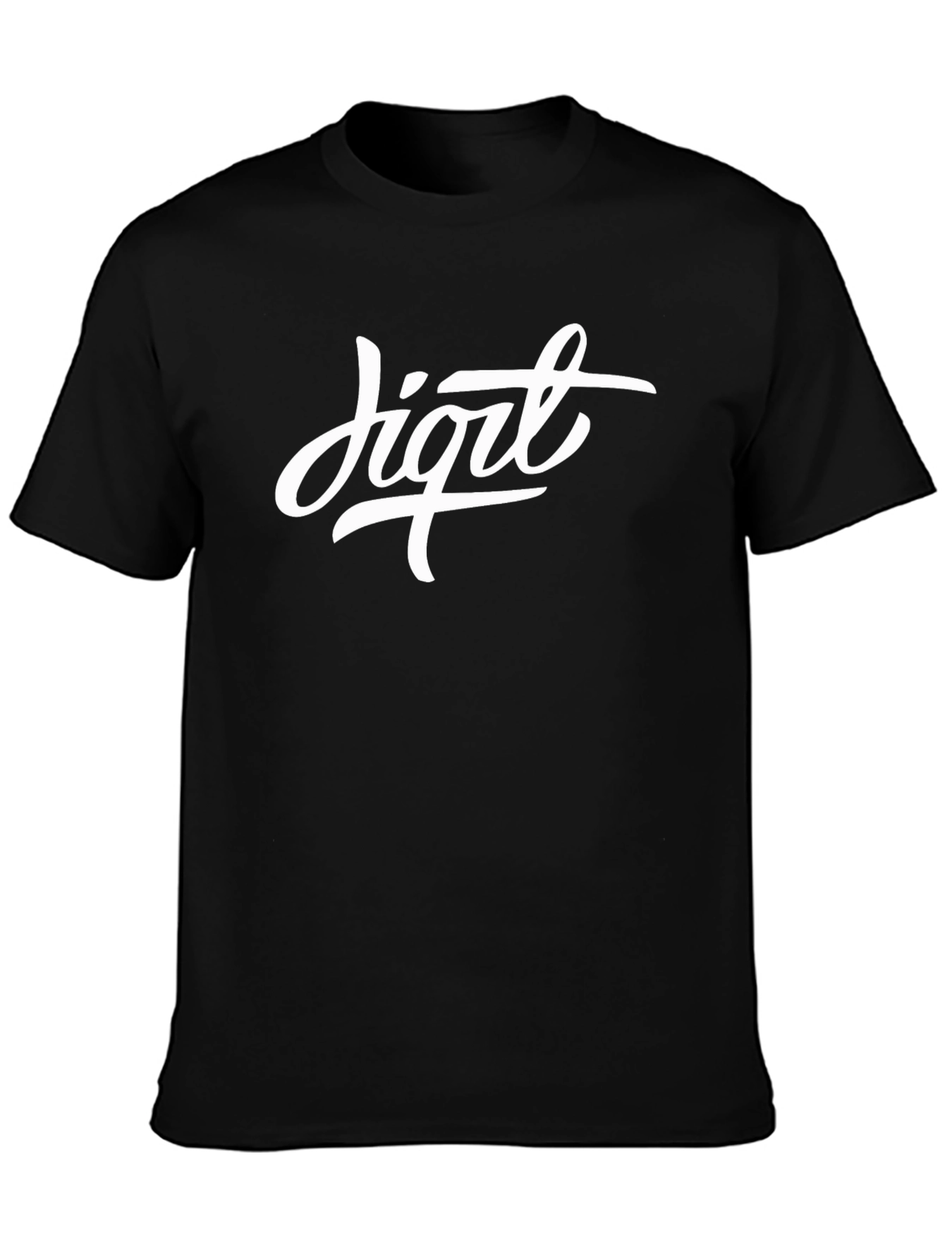 Digit Graphic Print Black T-Shirt