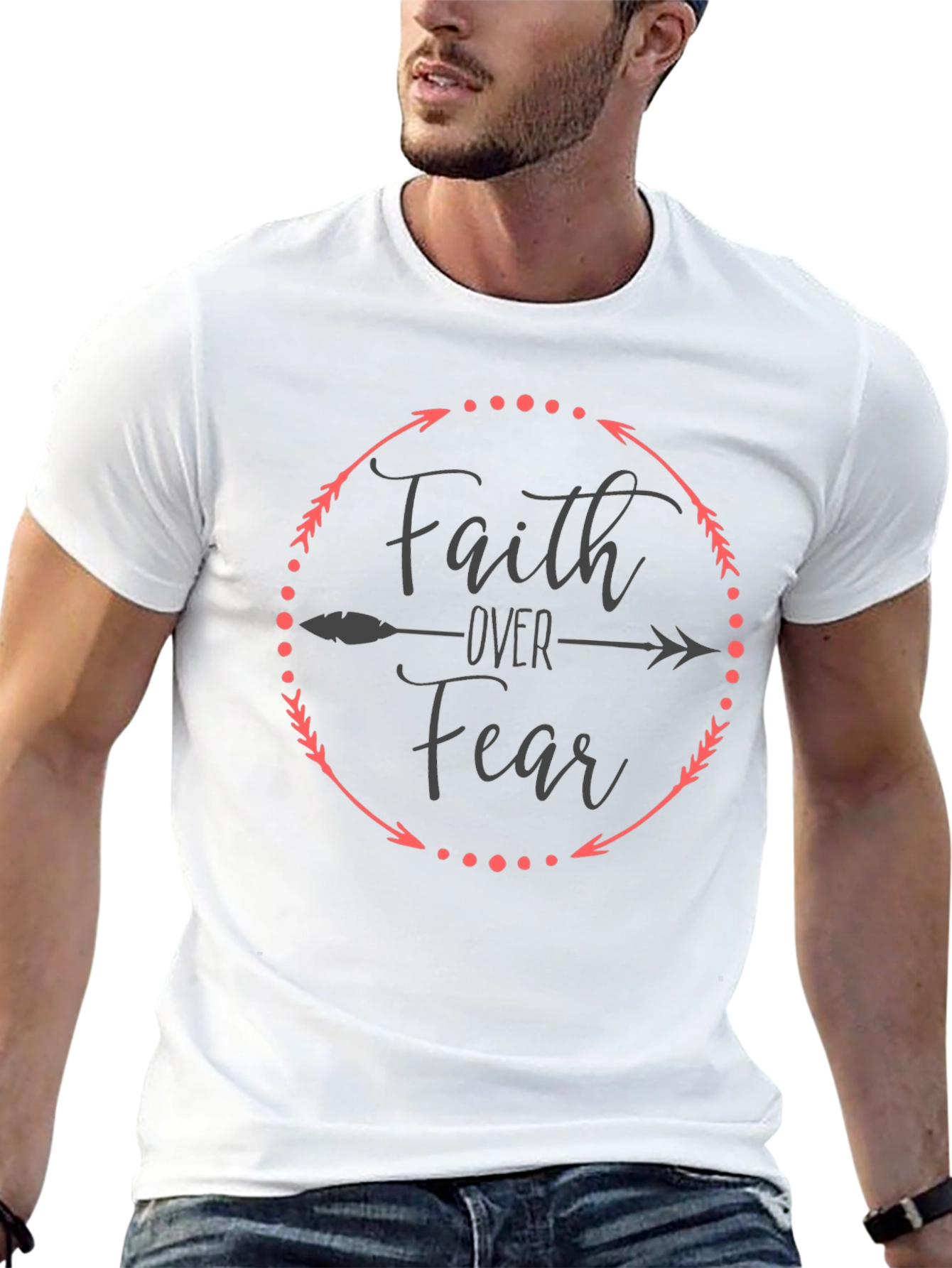 Faith Over Fear Graphic Tee - Black Cotton T-Shirt