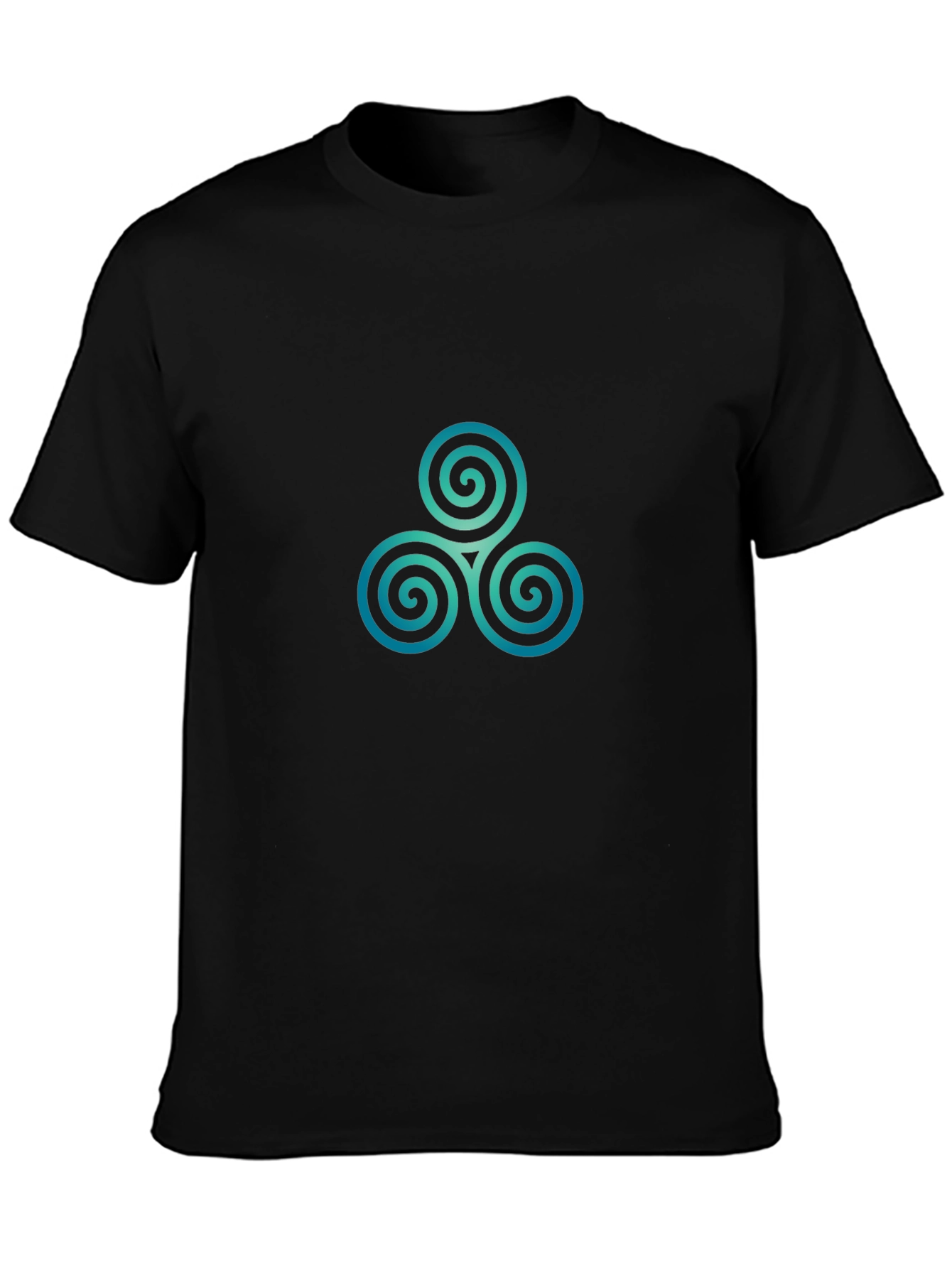 Triskele Spiral Graphic Tee - Black Cotton Blend