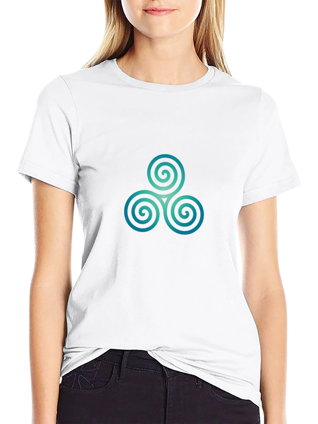 Triskele Spiral Graphic Tee - Black Cotton Blend