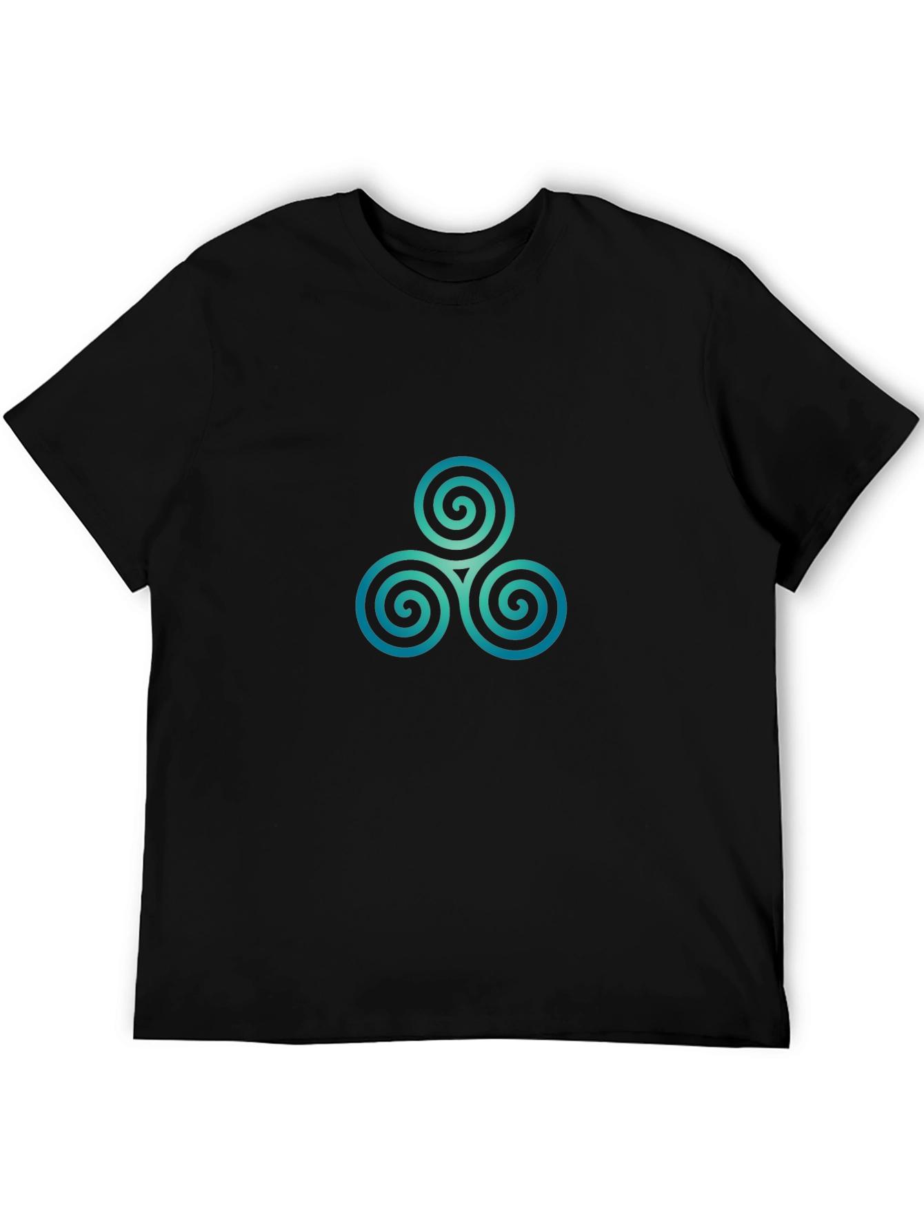 Triskele Spiral Graphic Tee - Black Cotton Blend
