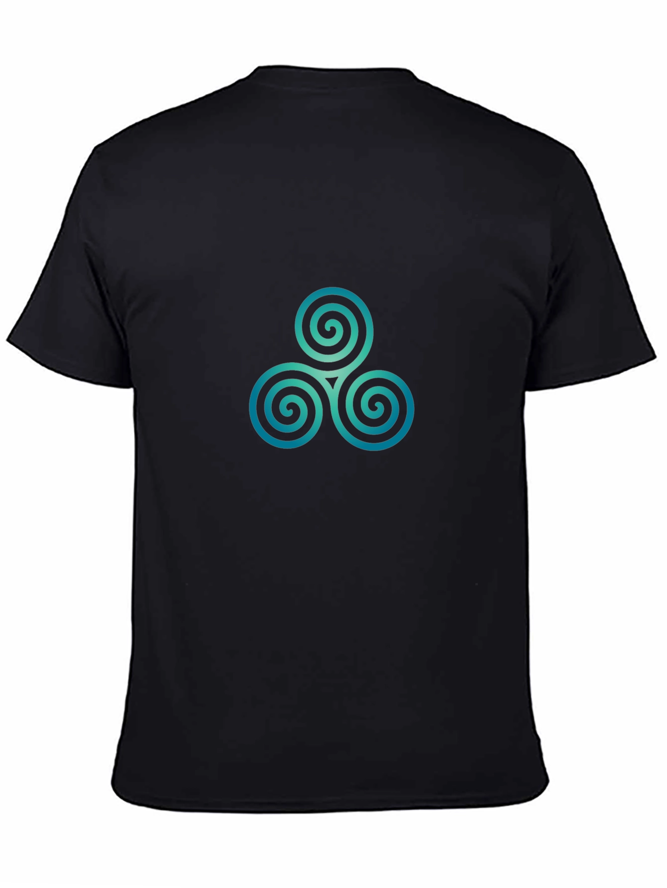 Triskele Spiral Graphic Tee - Black Cotton Blend