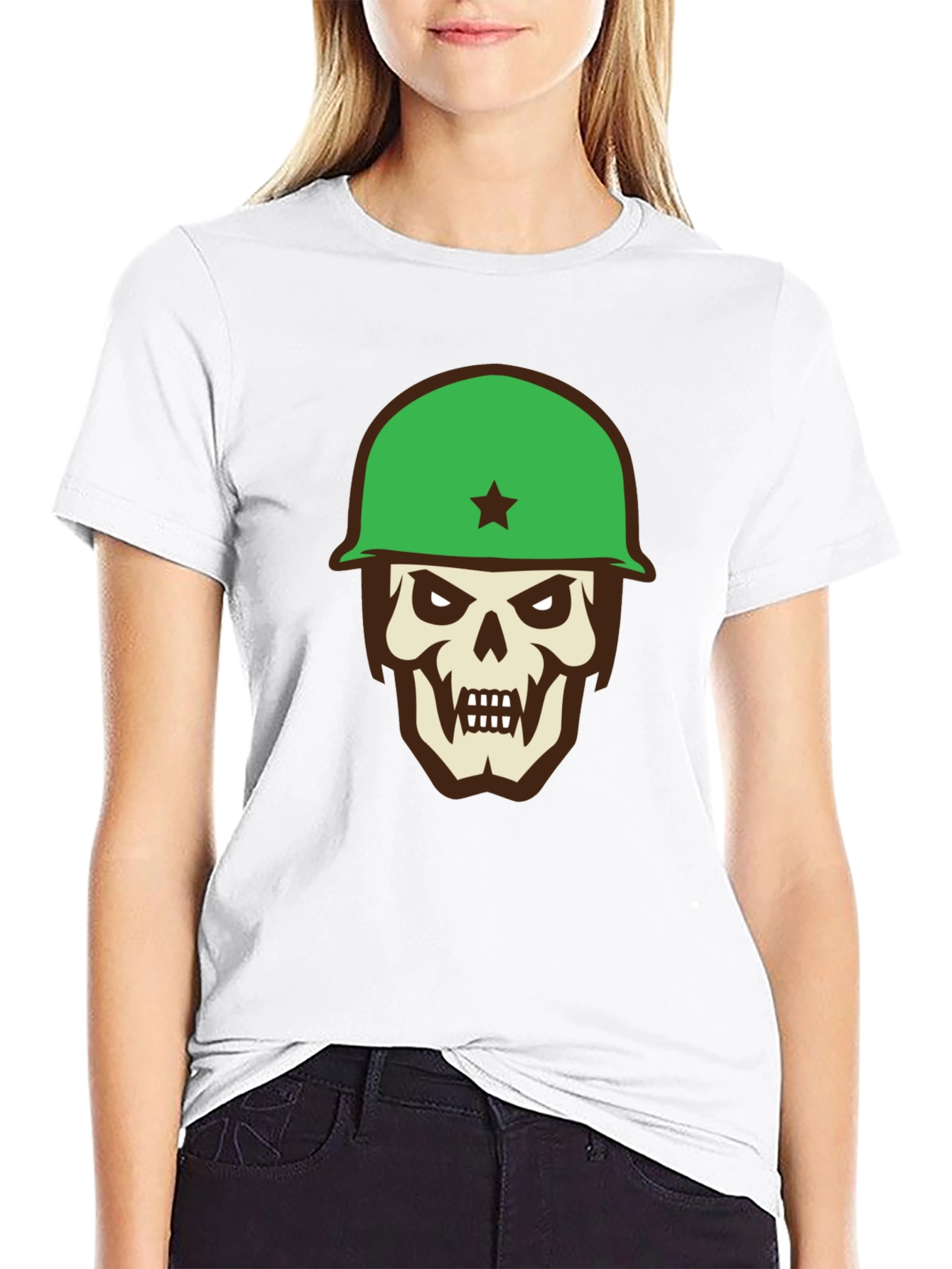 Skull Soldier Graphic Tee - Black