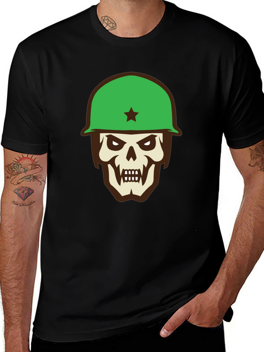 Skull Soldier Graphic Tee - Black