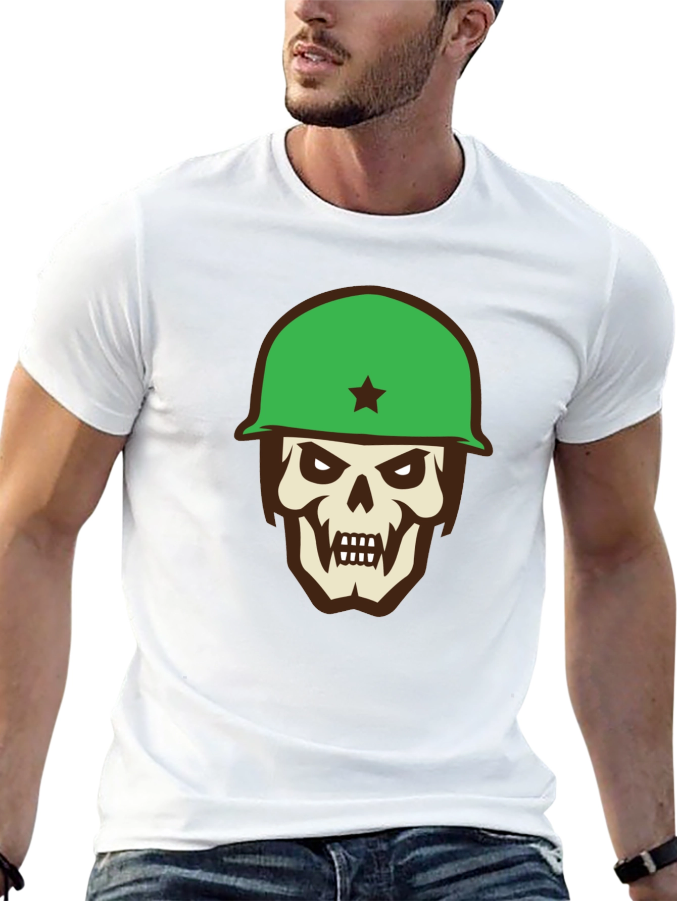 Skull Soldier Graphic Tee - Black
