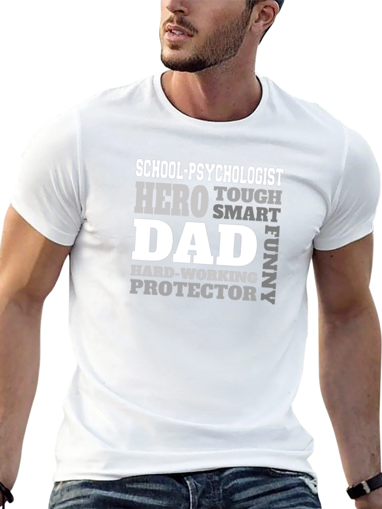 School Psychologist Dad Hero Funny T-Shirt