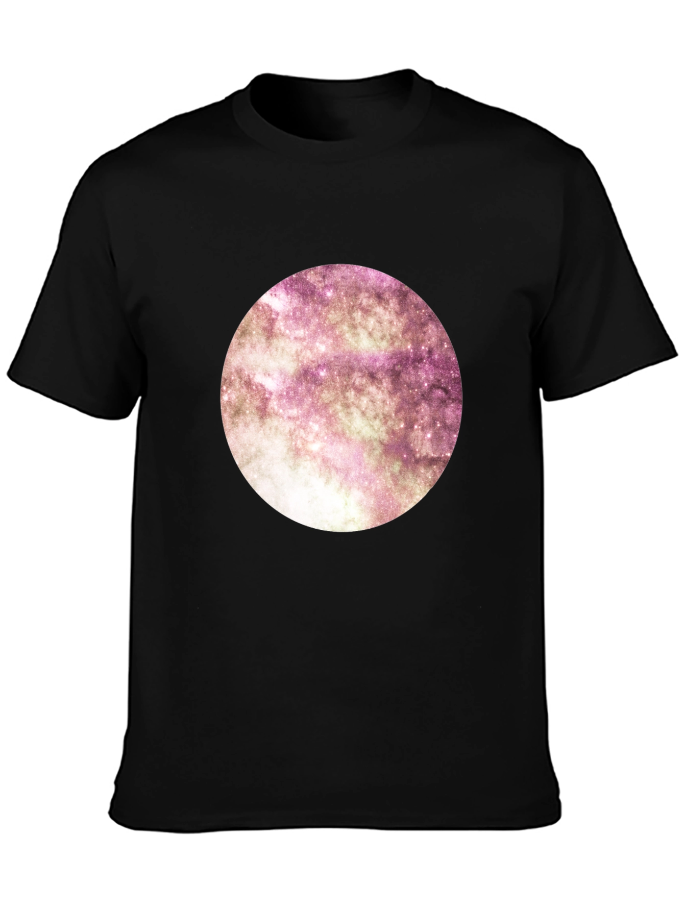 Galaxy Circle Black Tee - Modern Graphic Print Shirt