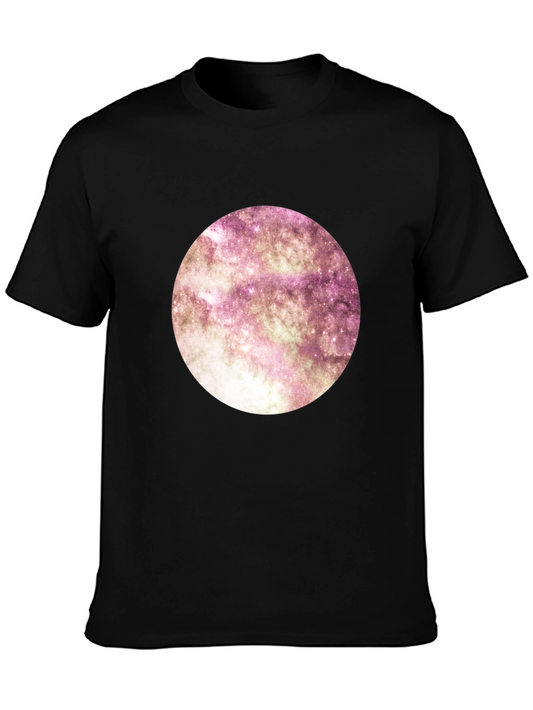 Galaxy Circle Black Tee - Modern Graphic Print Shirt