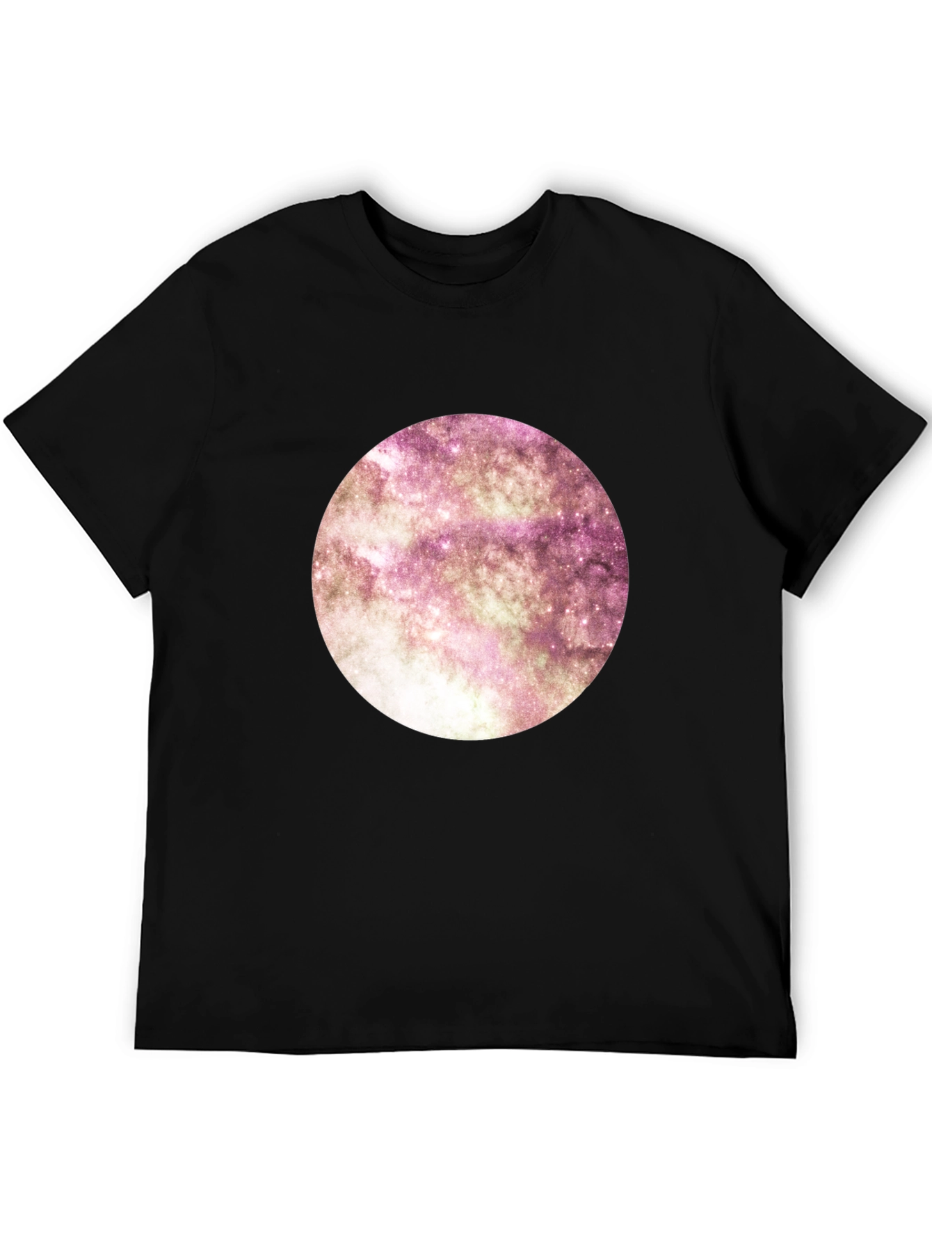 Galaxy Circle Black Tee - Modern Graphic Print Shirt