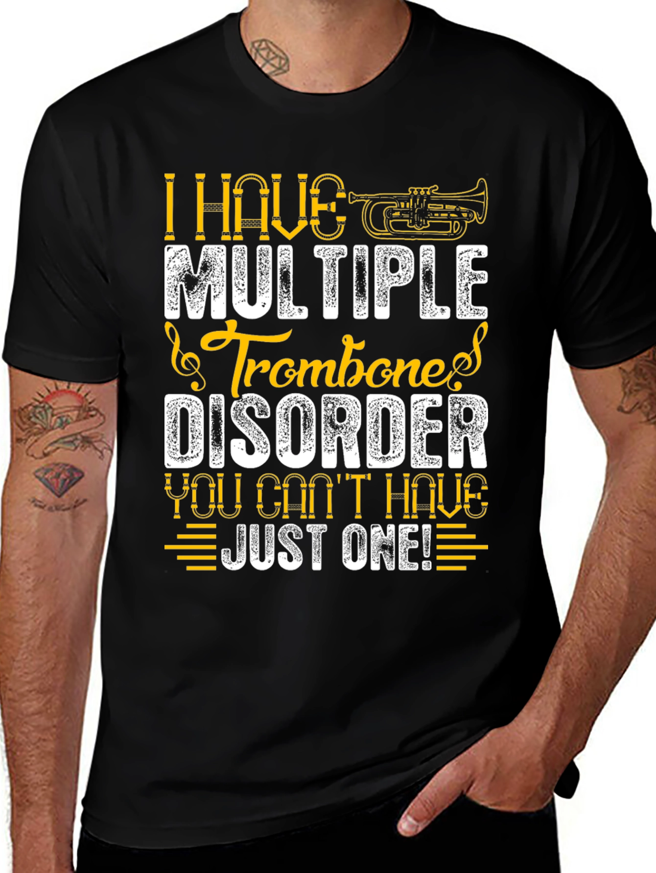 Multiple Trombone Disorder Funny Music T-Shirt