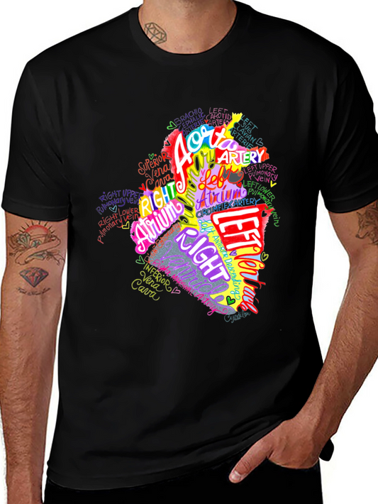 Anatomical Heart Word Art Graphic Tee