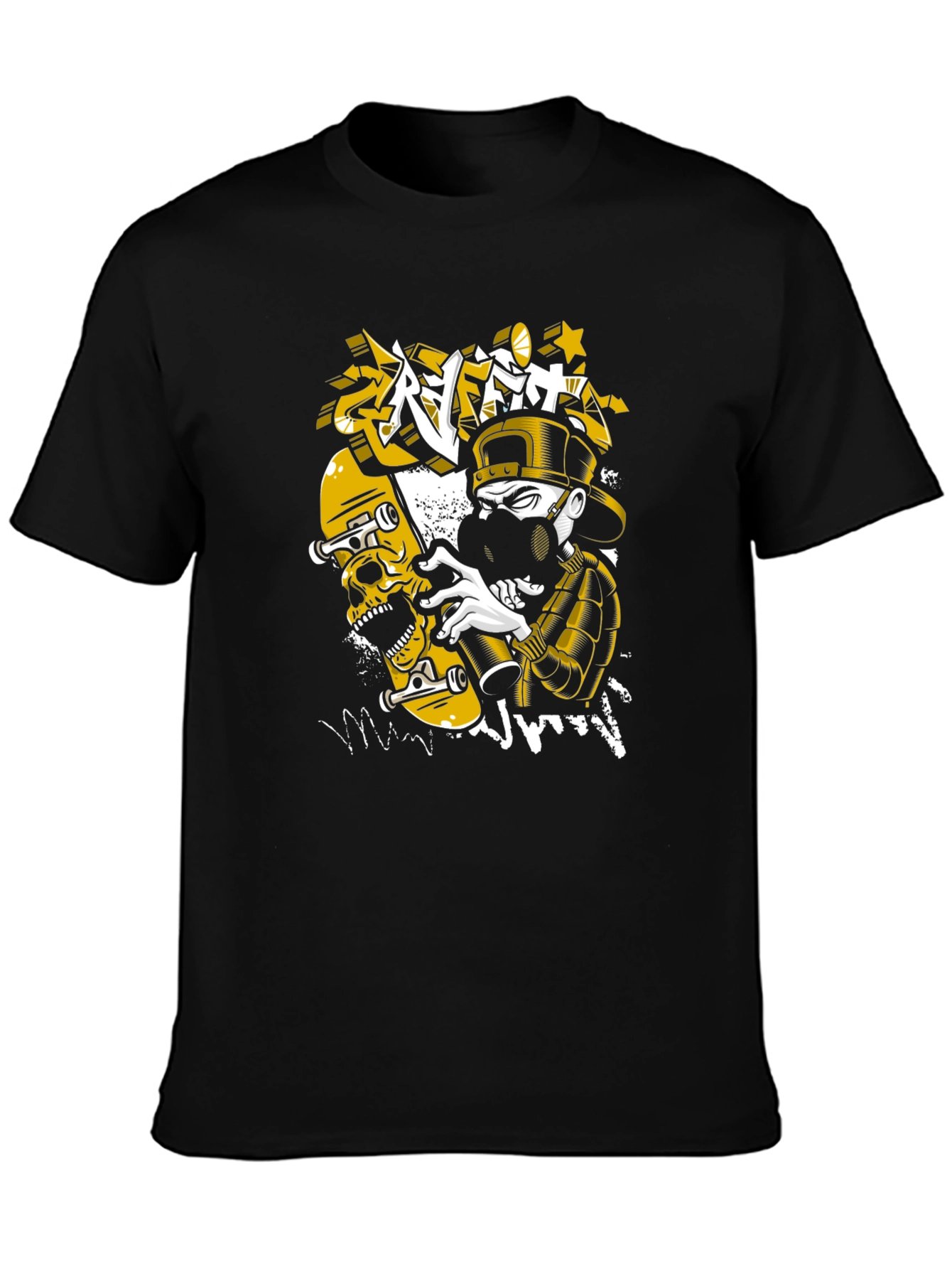 Skull Graffiti T-Shirt - Urban Style