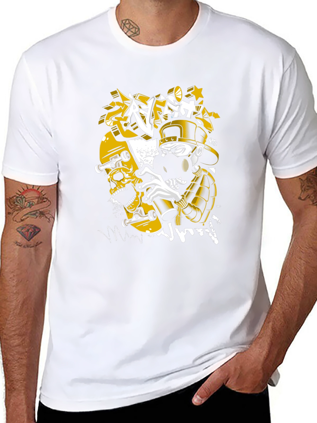 Skull Graffiti T-Shirt - Urban Style