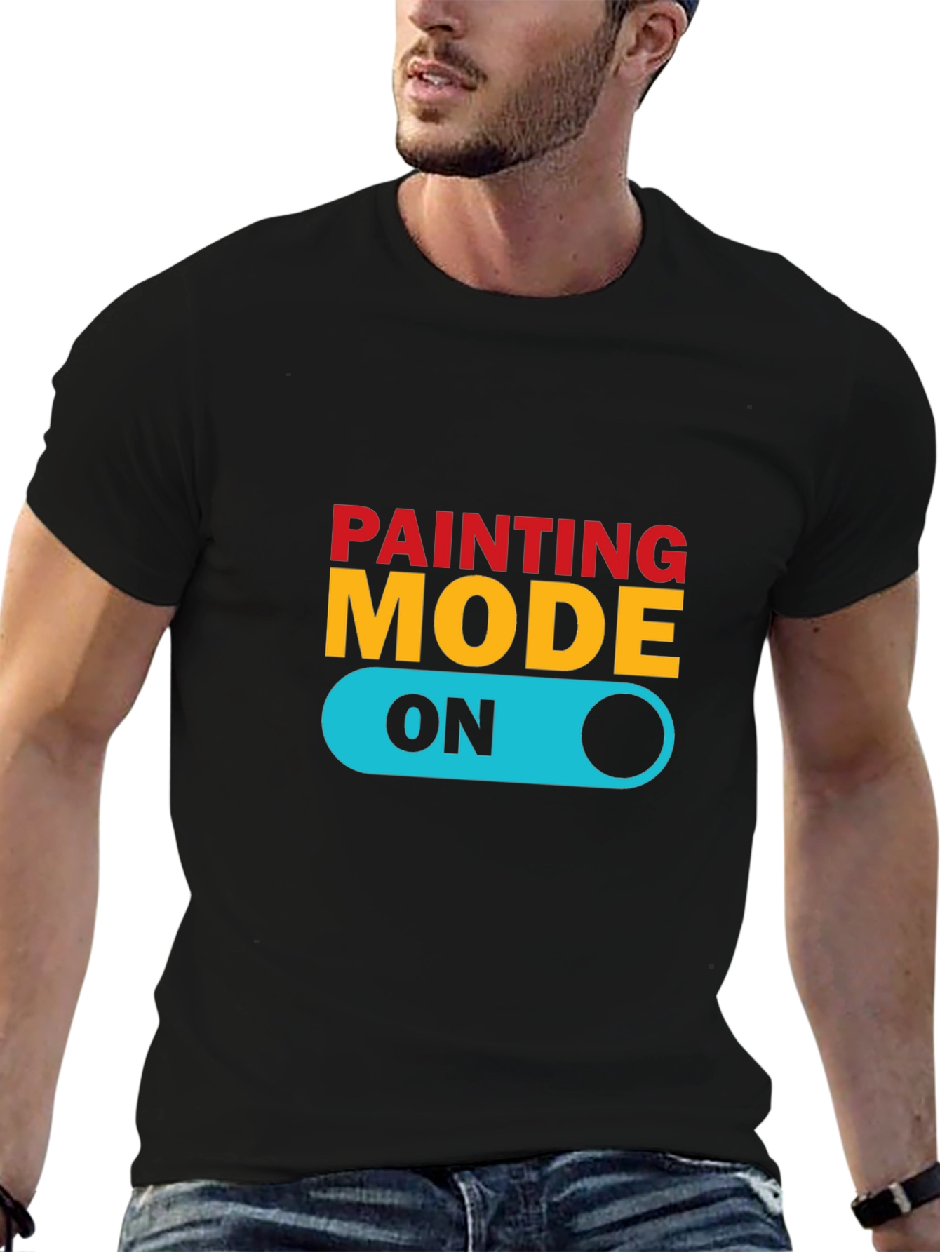 Painting Mode On Graphic Tee - Stylish Artist T-Shirt