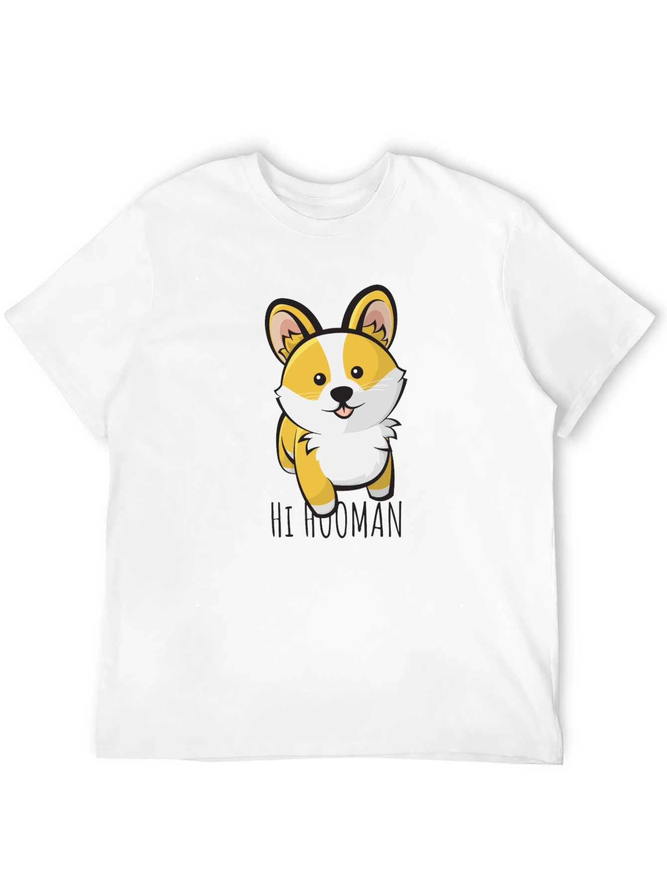 Cute Corgi Hi Human Graphic T-Shirt