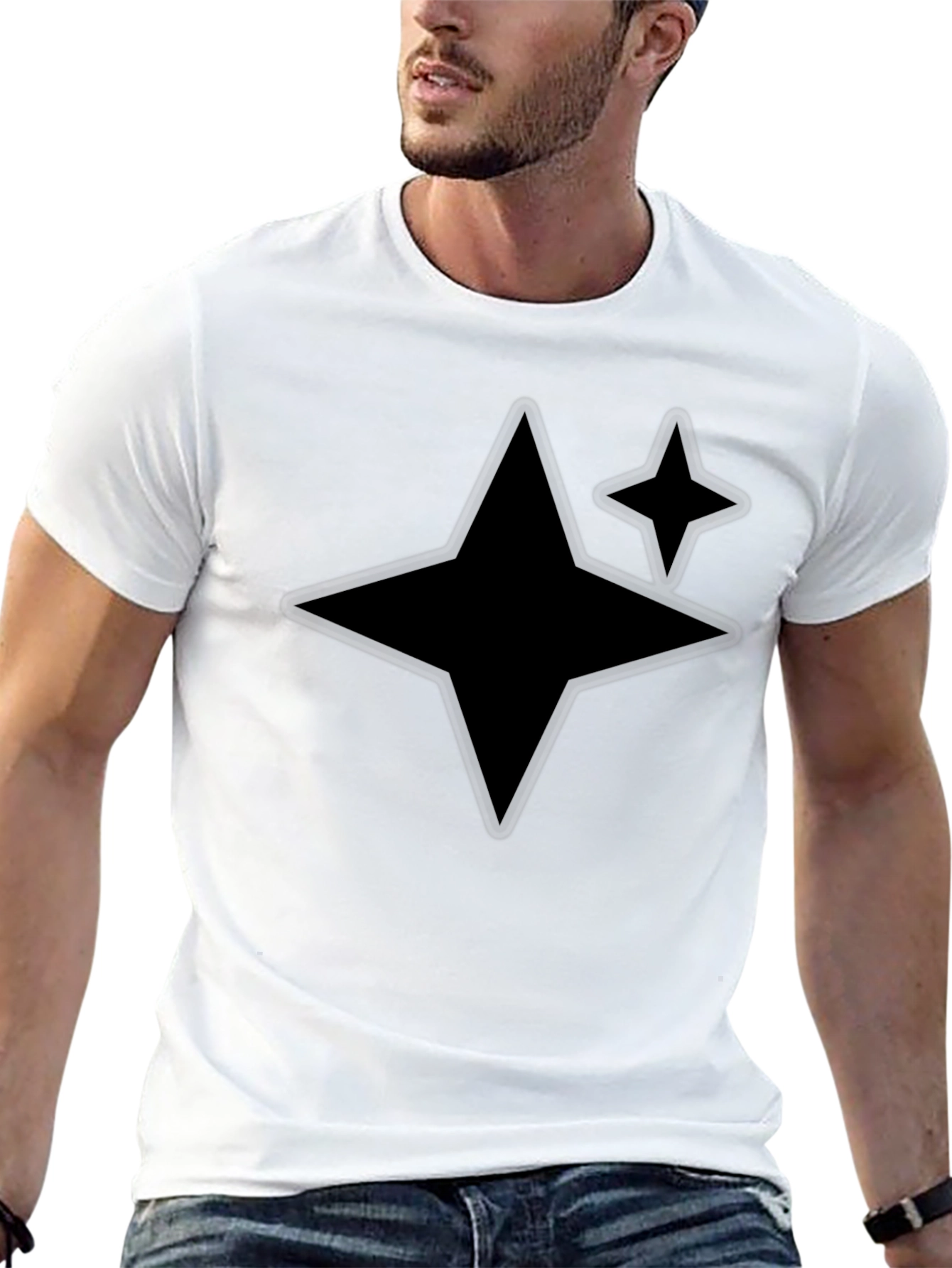 Starry Black Tee - Modern Casual Style