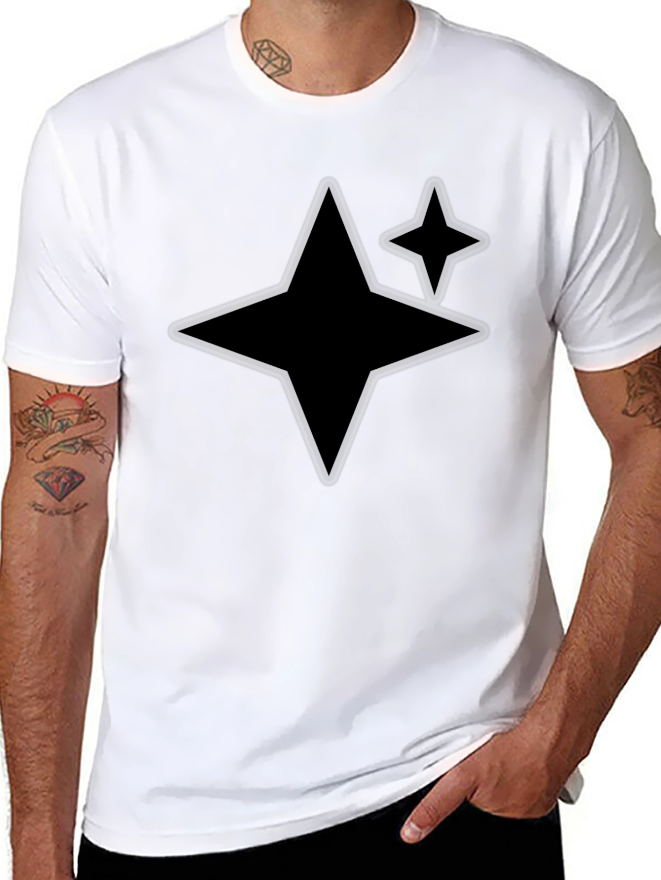 Starry Black Tee - Modern Casual Style