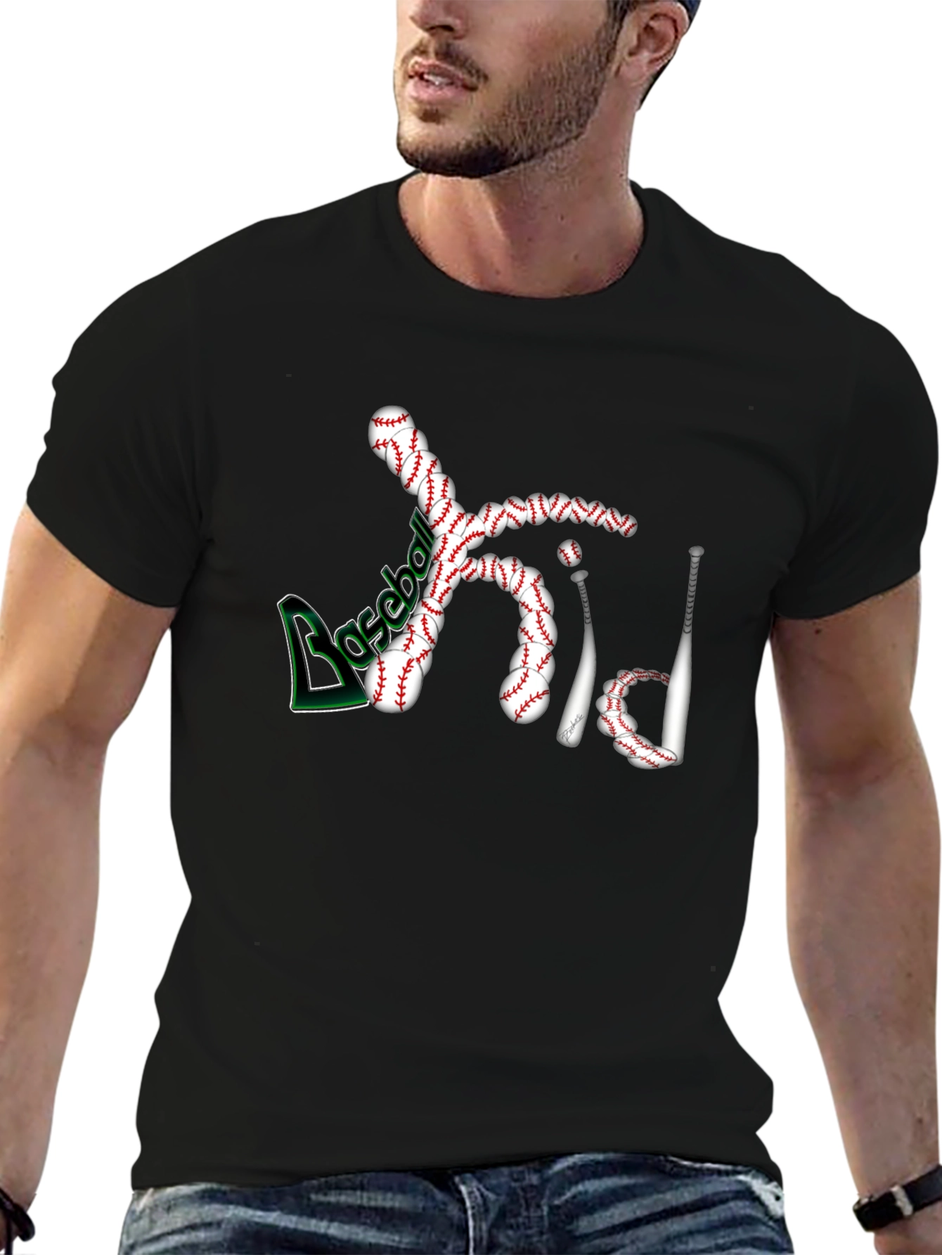 Baseball Kid Black T-Shirt