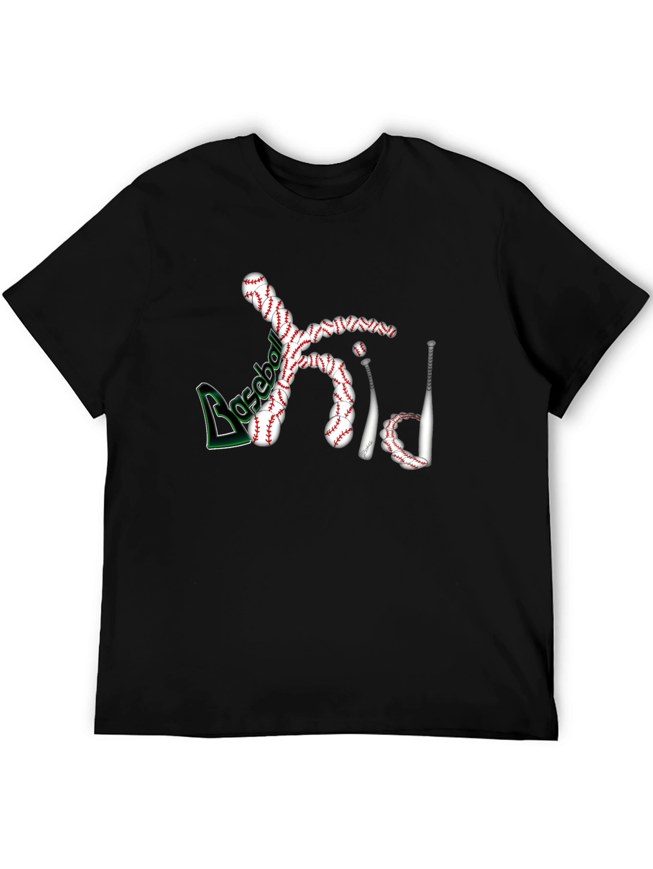 Baseball Kid Black T-Shirt