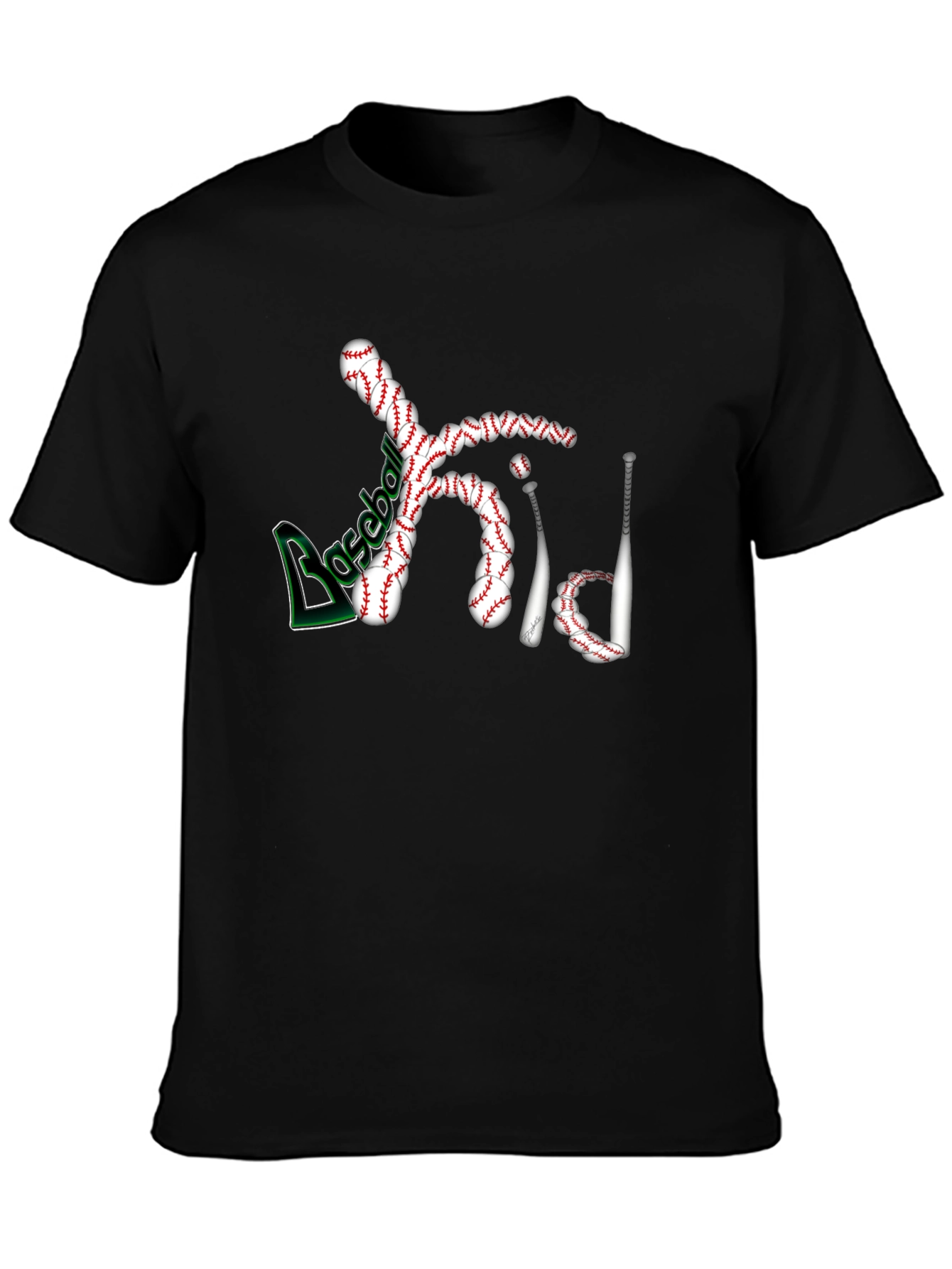 Baseball Kid Black T-Shirt