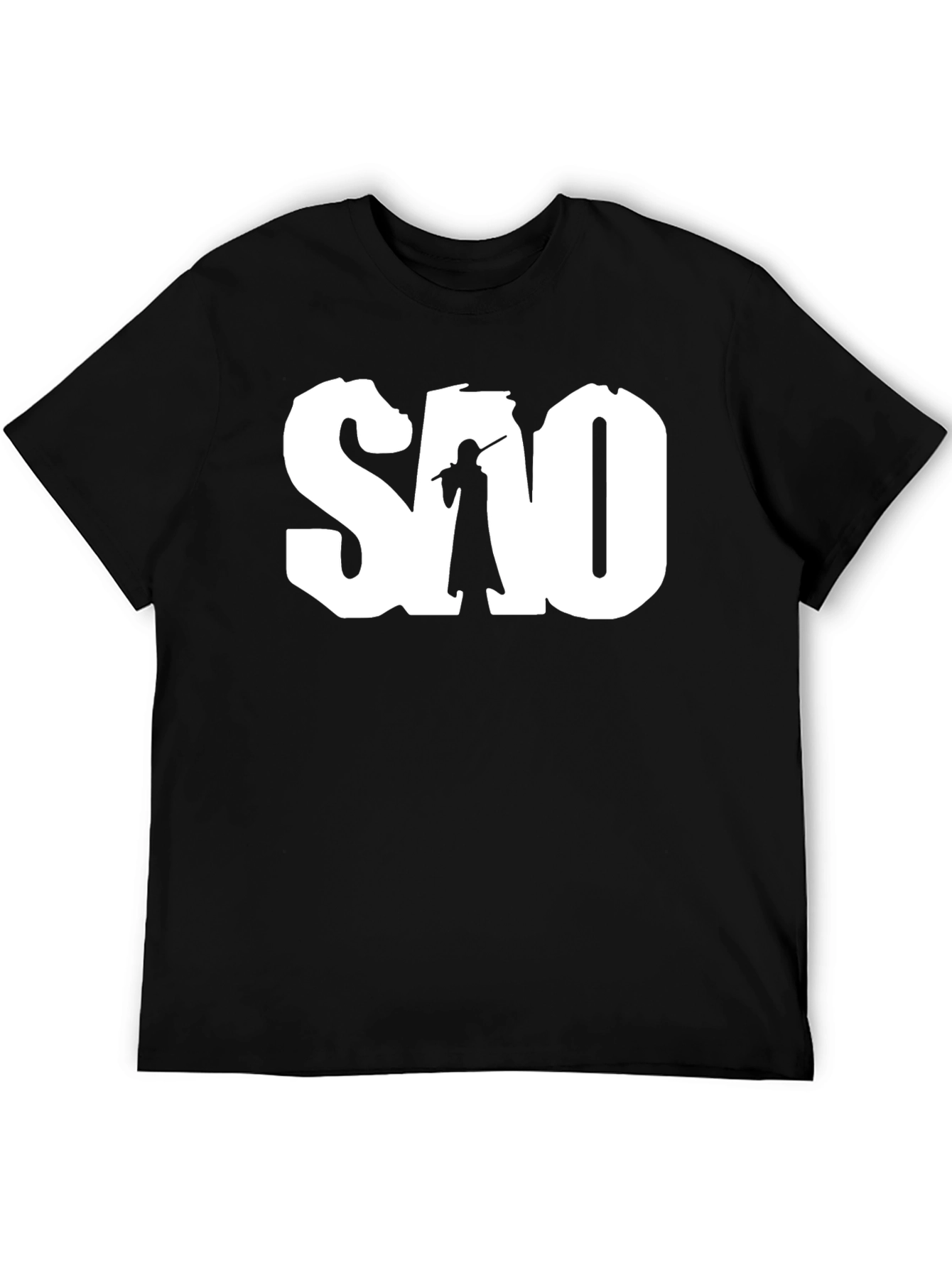 SAO Anime Graphic Tee - Black Cotton T-Shirt