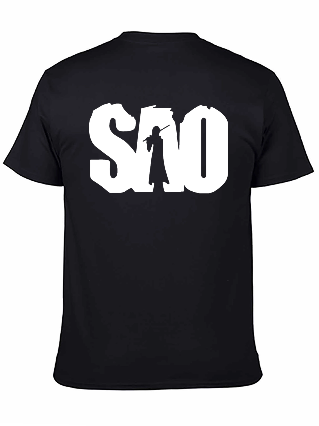 SAO Anime Graphic Tee - Black Cotton T-Shirt