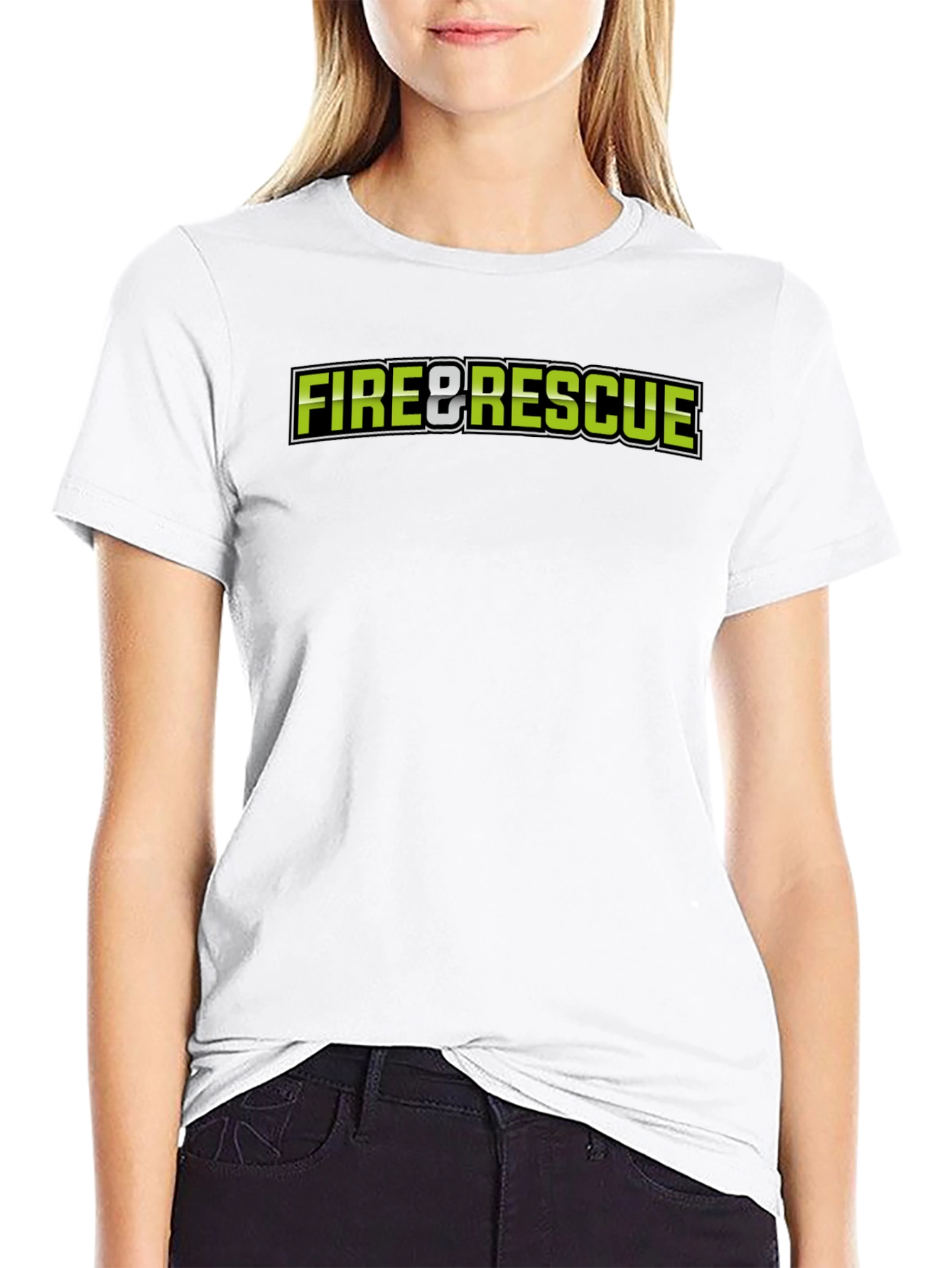 Fire & Rescue Black Graphic T-Shirt