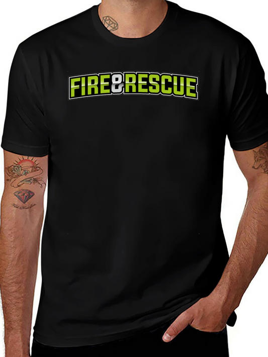 Fire & Rescue Black Graphic T-Shirt