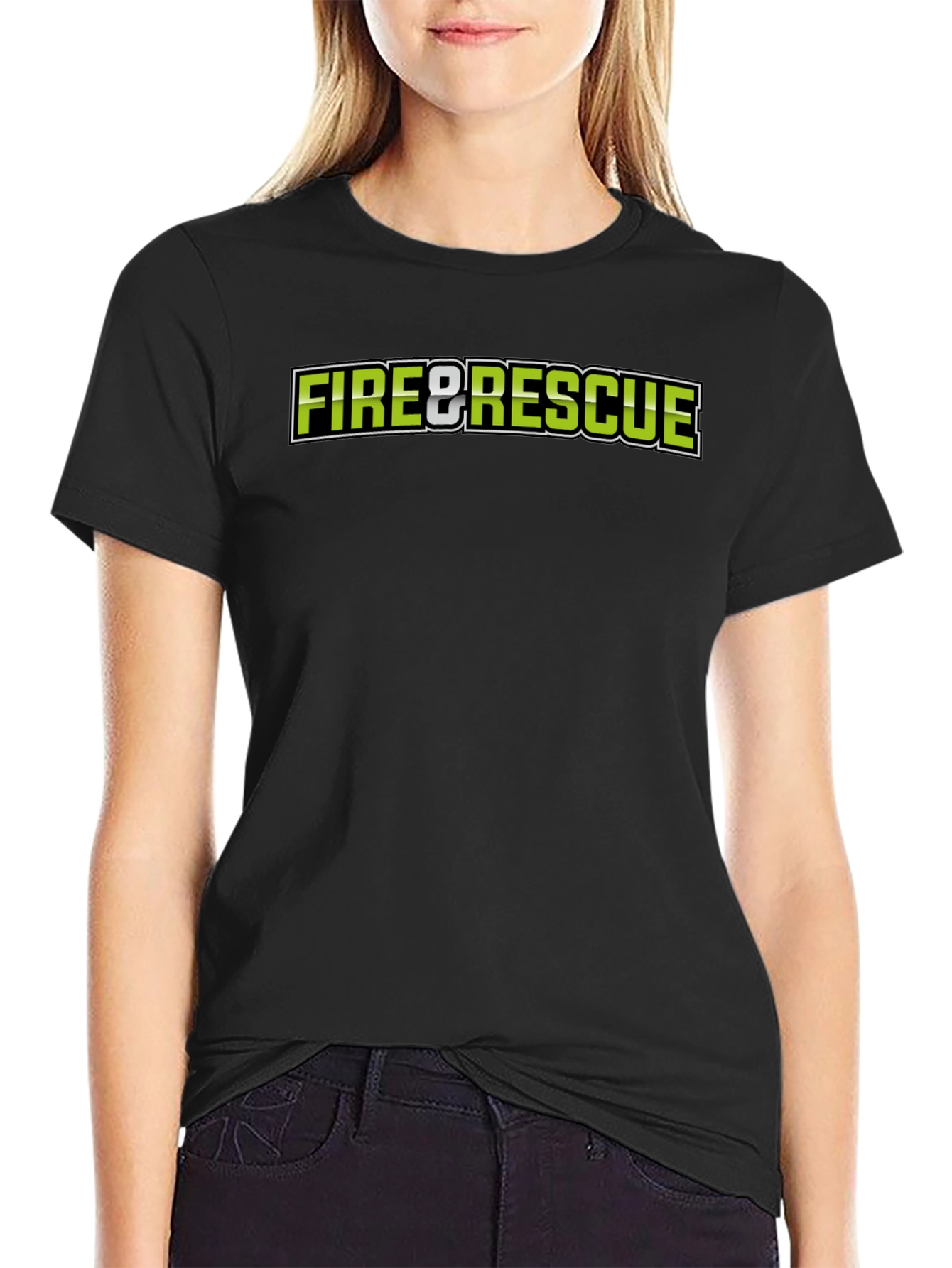 Fire & Rescue Black Graphic T-Shirt