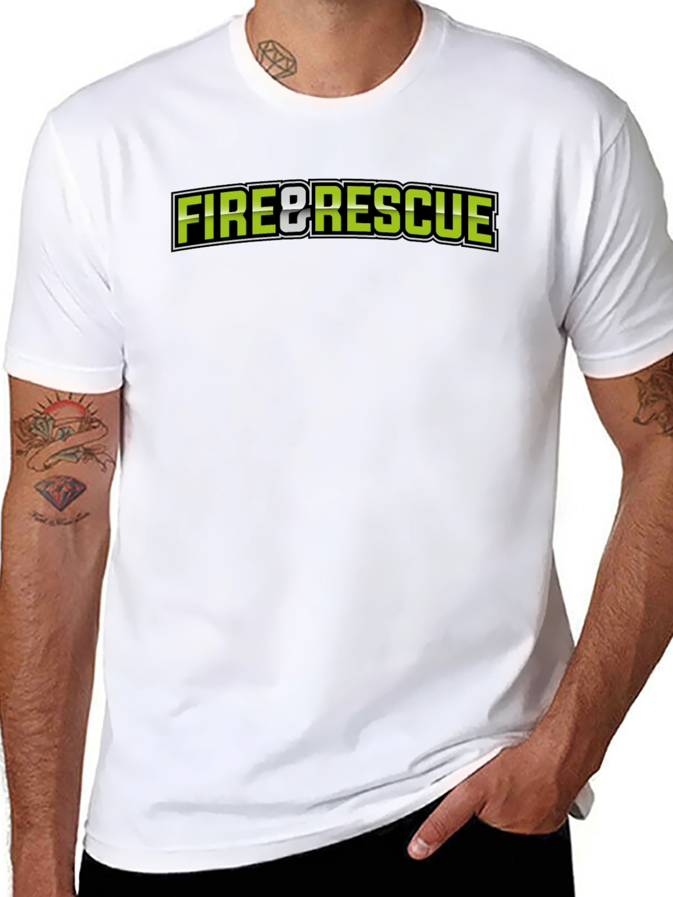 Fire & Rescue Black Graphic T-Shirt