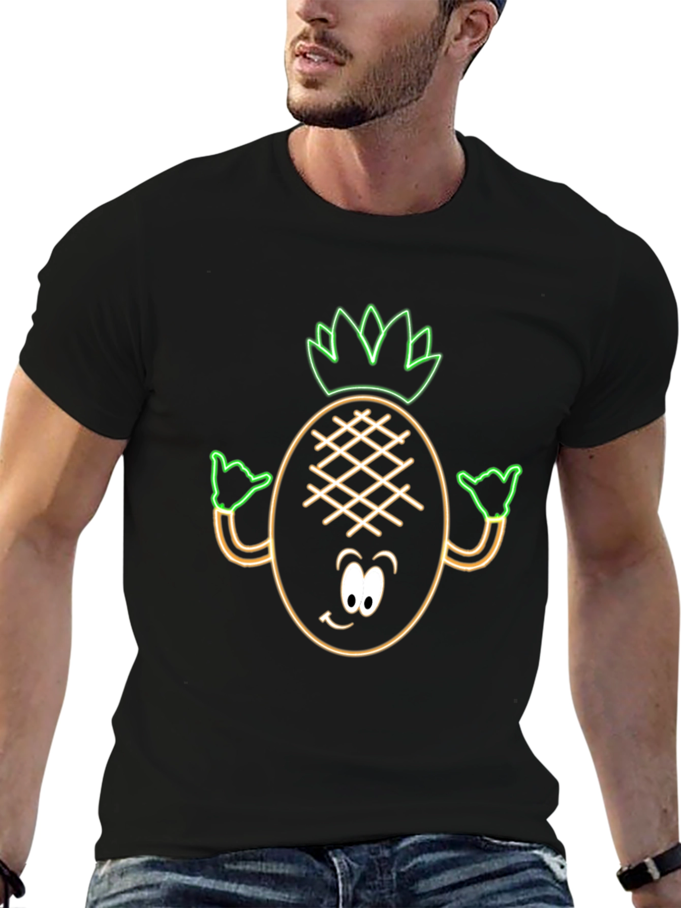Neon Pineapple Graphic Tee - Aloha Vibes