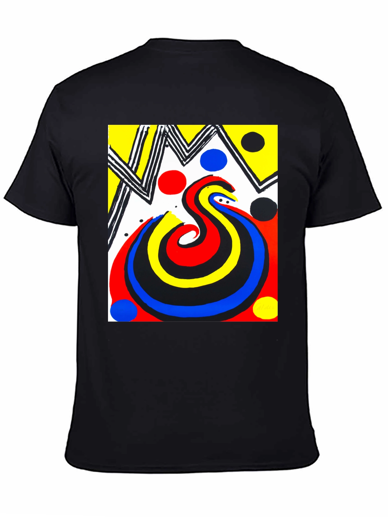 Abstract Art Graphic Print Tee - Black
