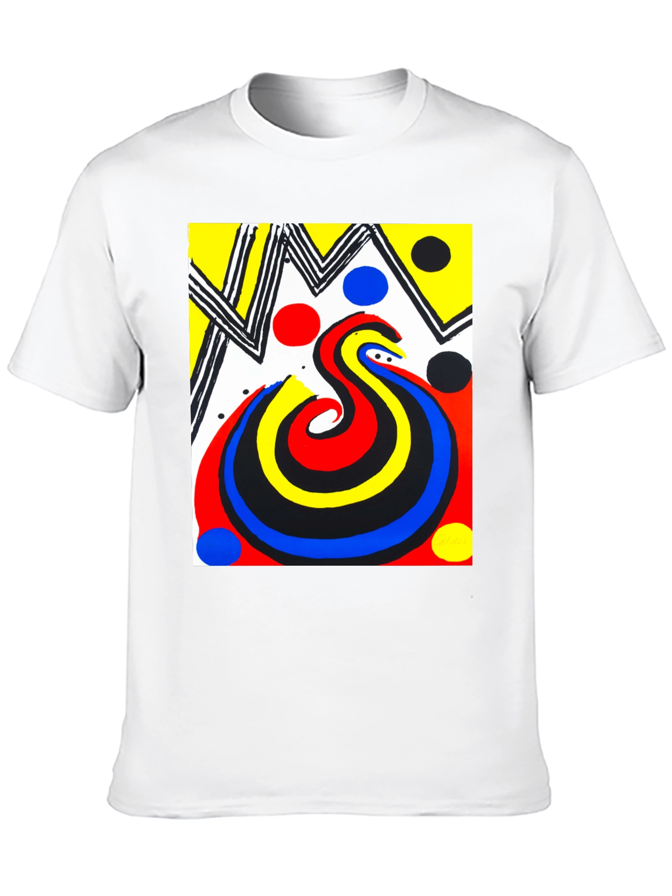 Abstract Art Graphic Print Tee - Black