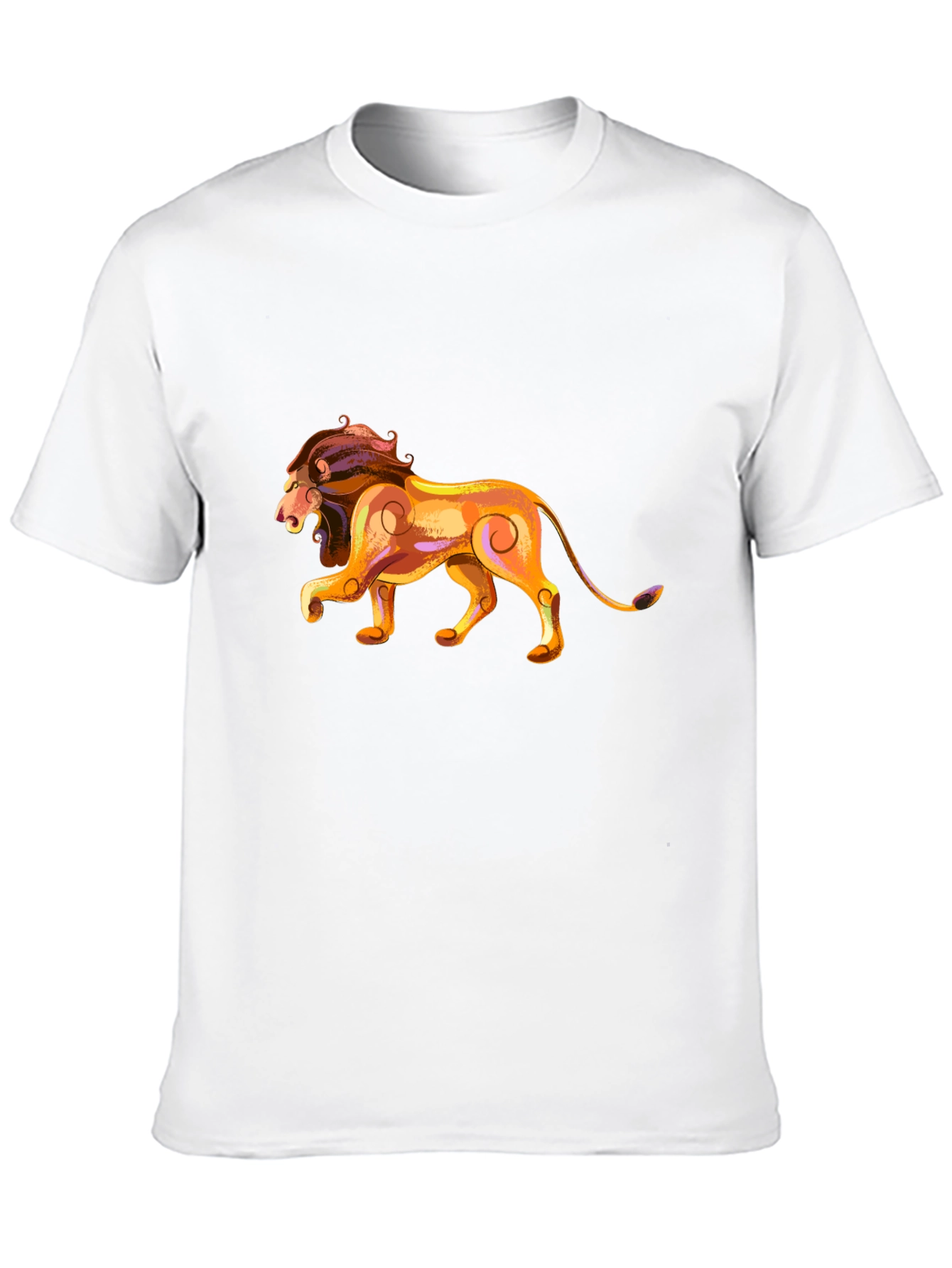 Lion Graphic Black Tee - Zodiac Style