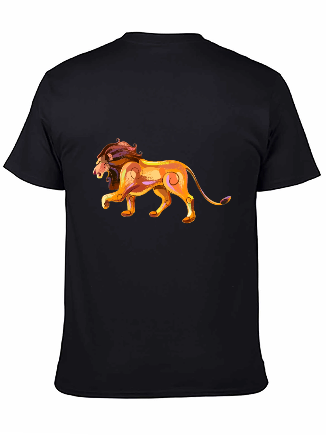 Lion Graphic Black Tee - Zodiac Style