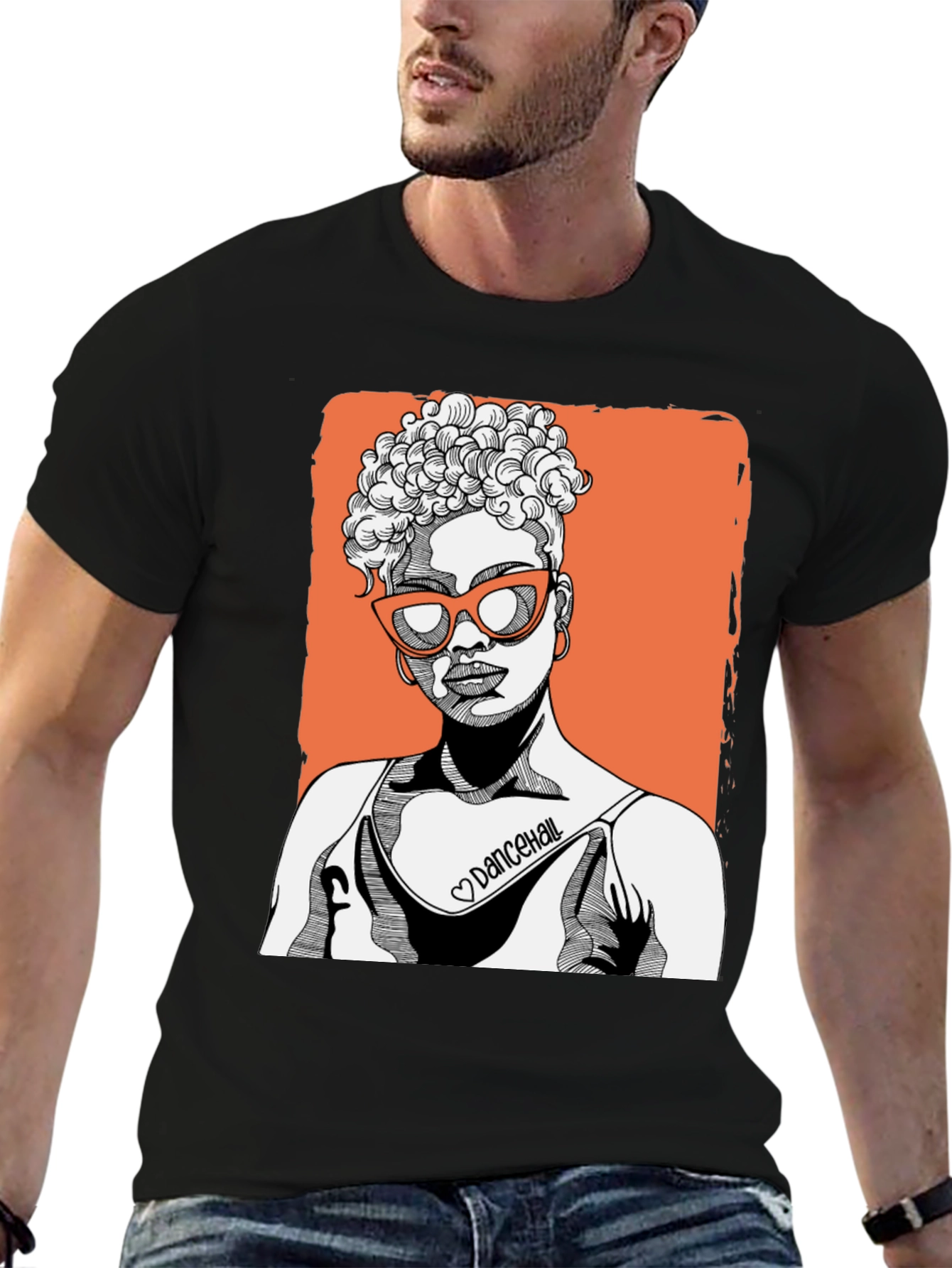 Trendy Woman Graphic Tee - Black