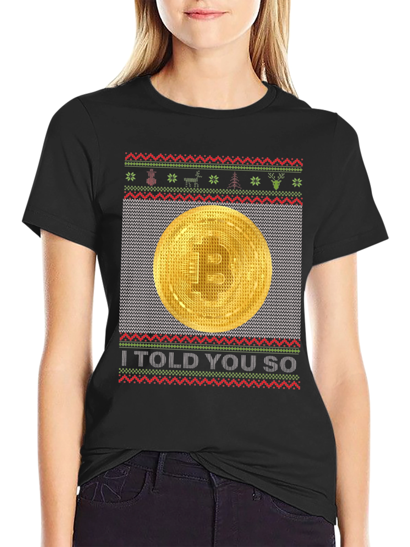 Bitcoin Ugly Christmas Sweater T-Shirt