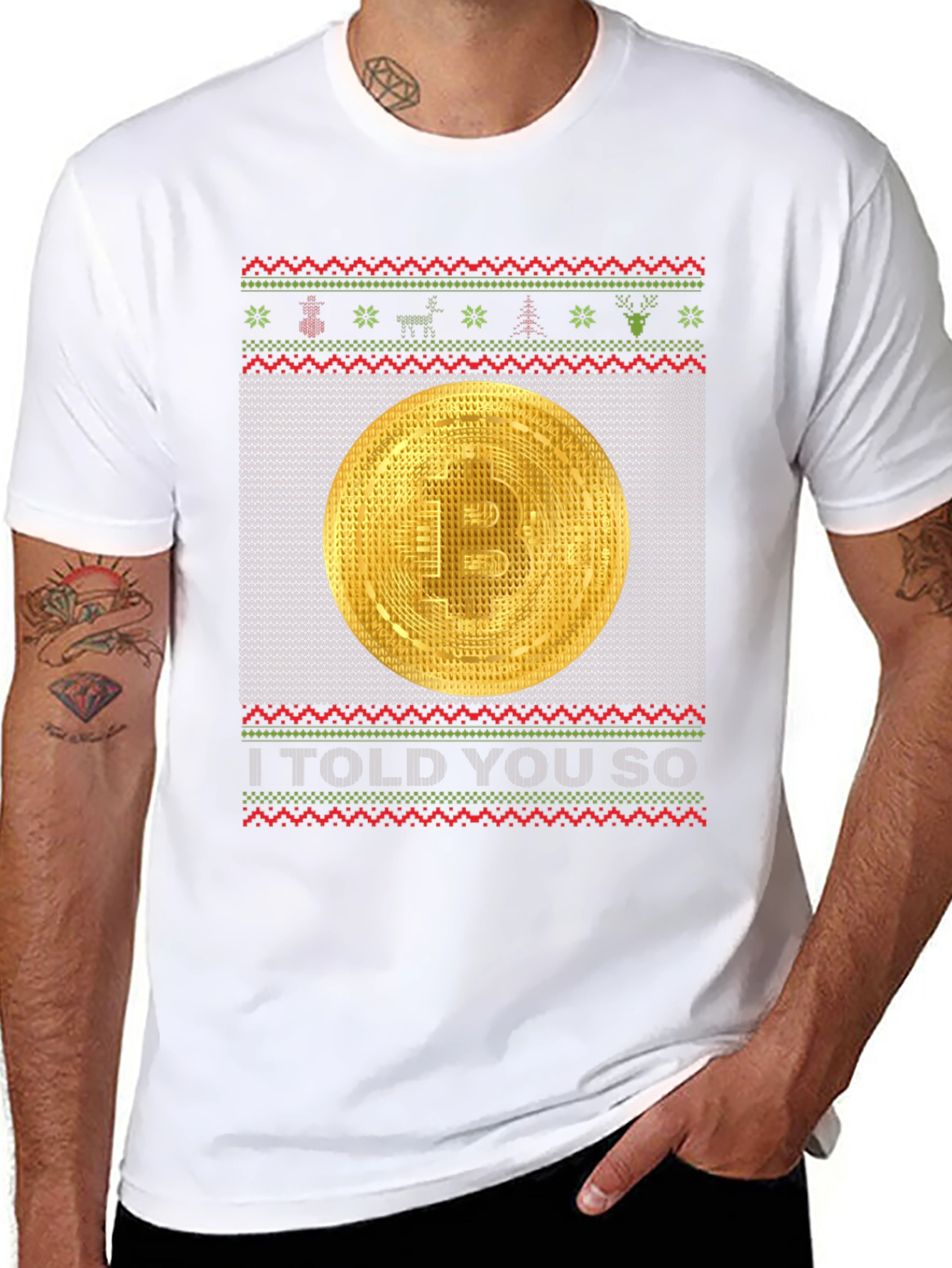 Bitcoin Ugly Christmas Sweater T-Shirt