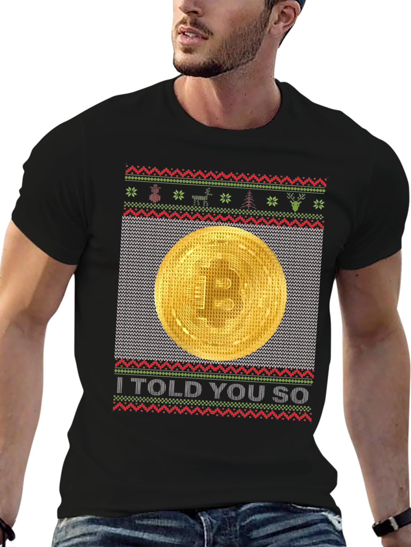 Bitcoin Ugly Christmas Sweater T-Shirt