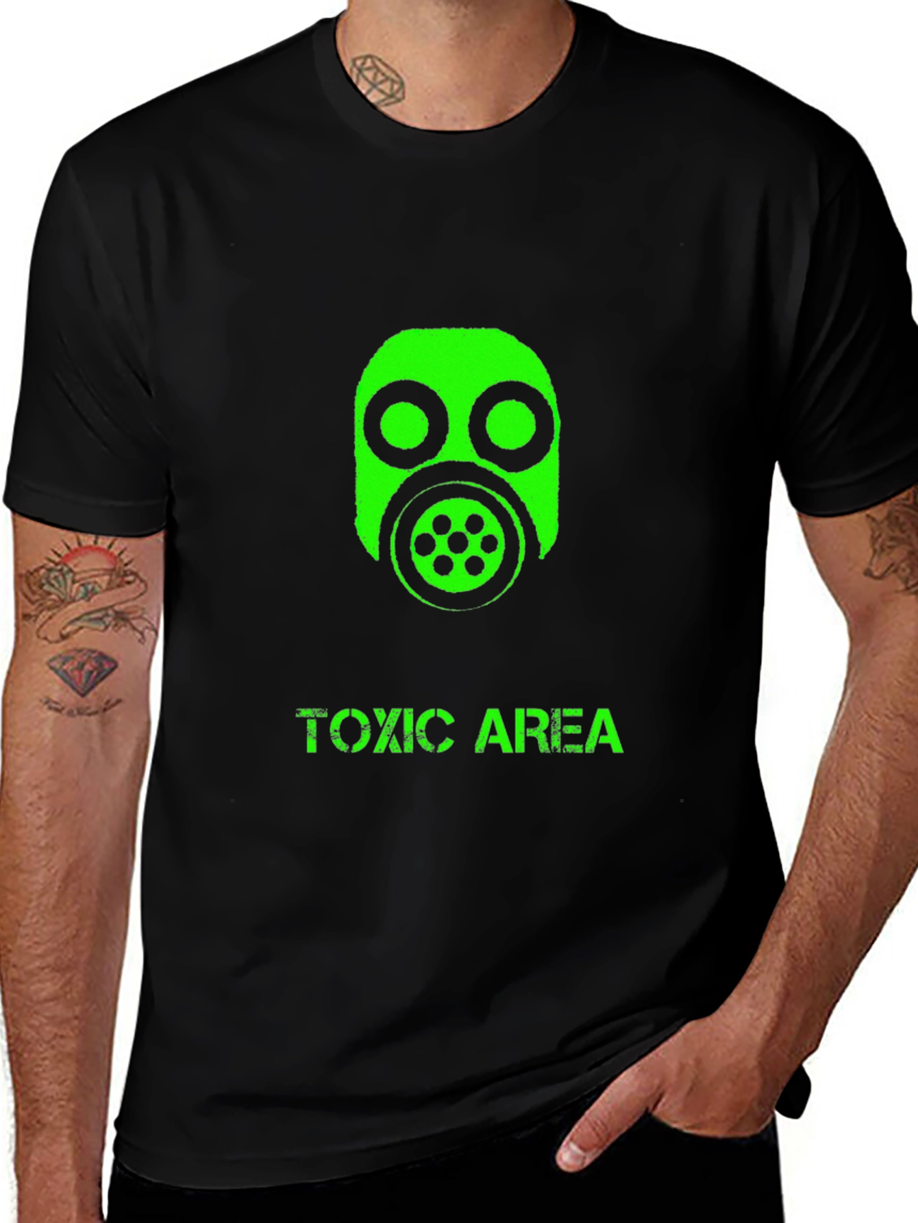 Toxic Area Graphic Tee - Black Cotton T-Shirt