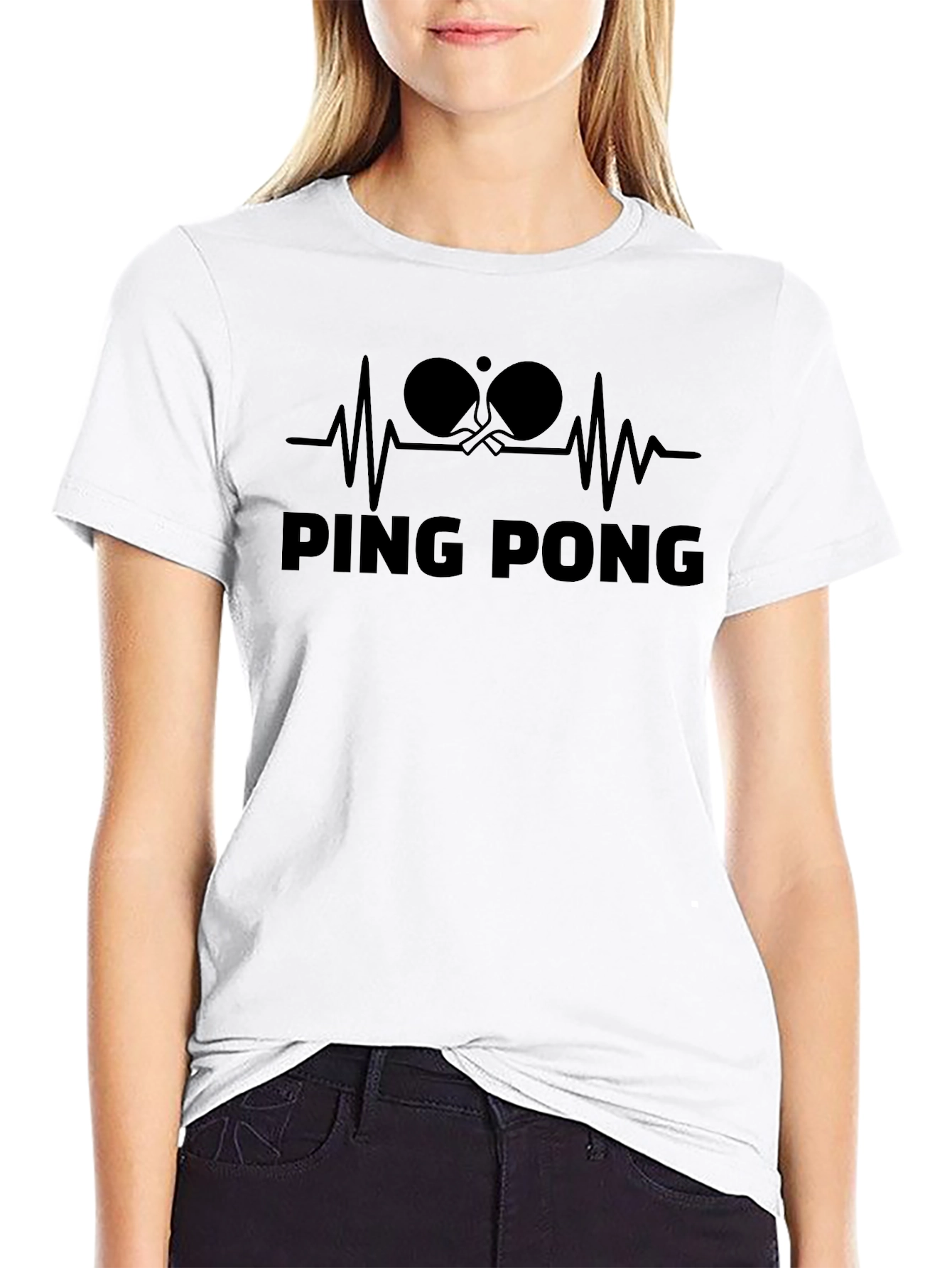 Ping Pong Heartbeat T-Shirt - Table Tennis Design