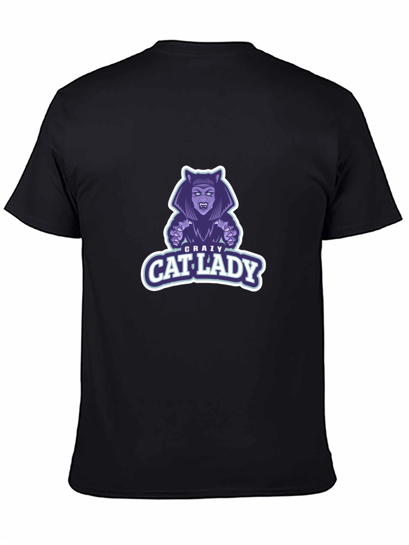 Crazy Cat Lady Graphic T-Shirt - Black