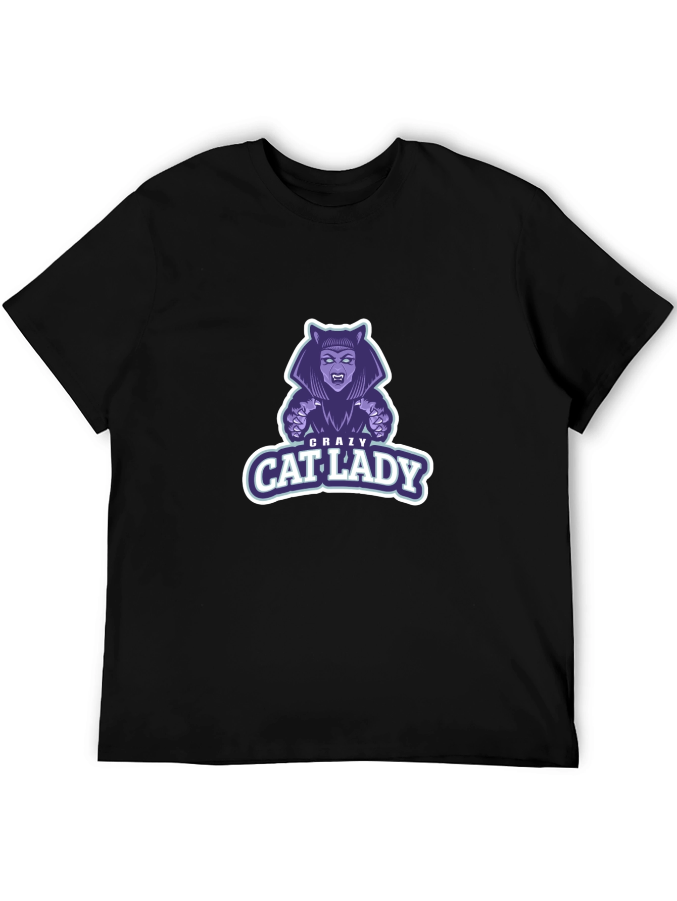 Crazy Cat Lady Graphic T-Shirt - Black