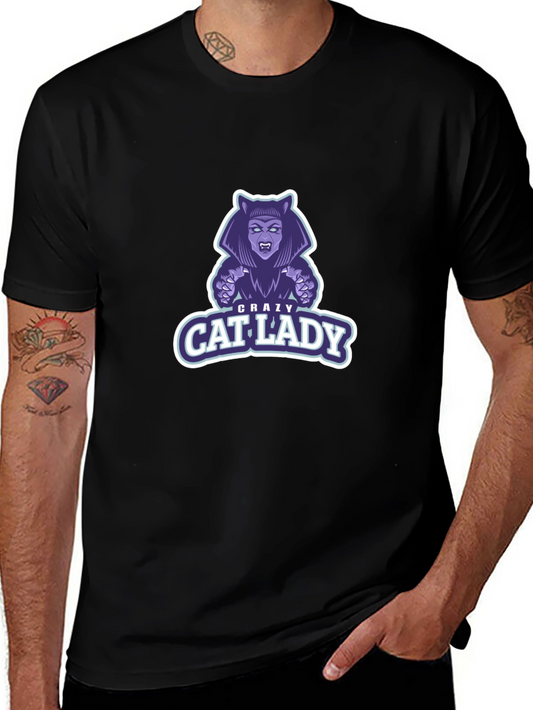 Crazy Cat Lady Graphic T-Shirt - Black