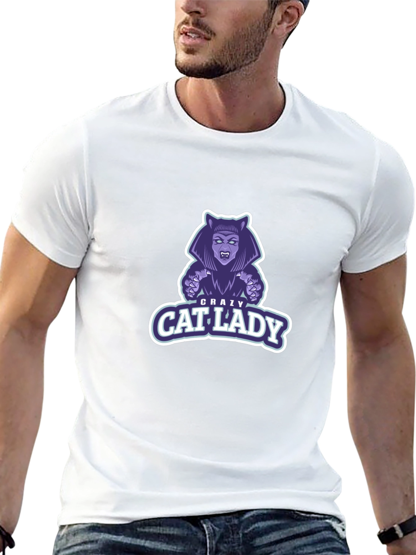 Crazy Cat Lady Graphic T-Shirt - Black