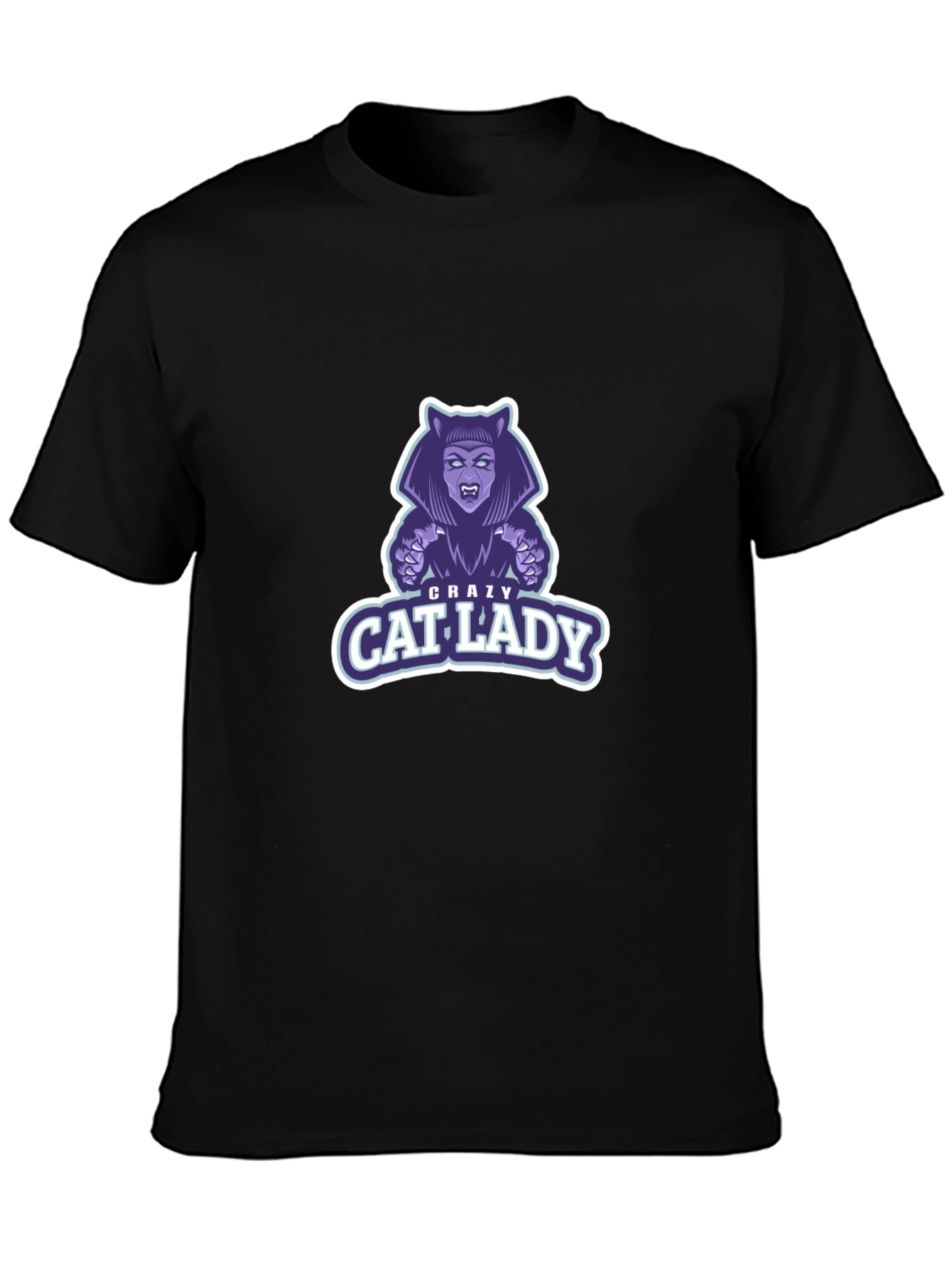 Crazy Cat Lady Graphic T-Shirt - Black